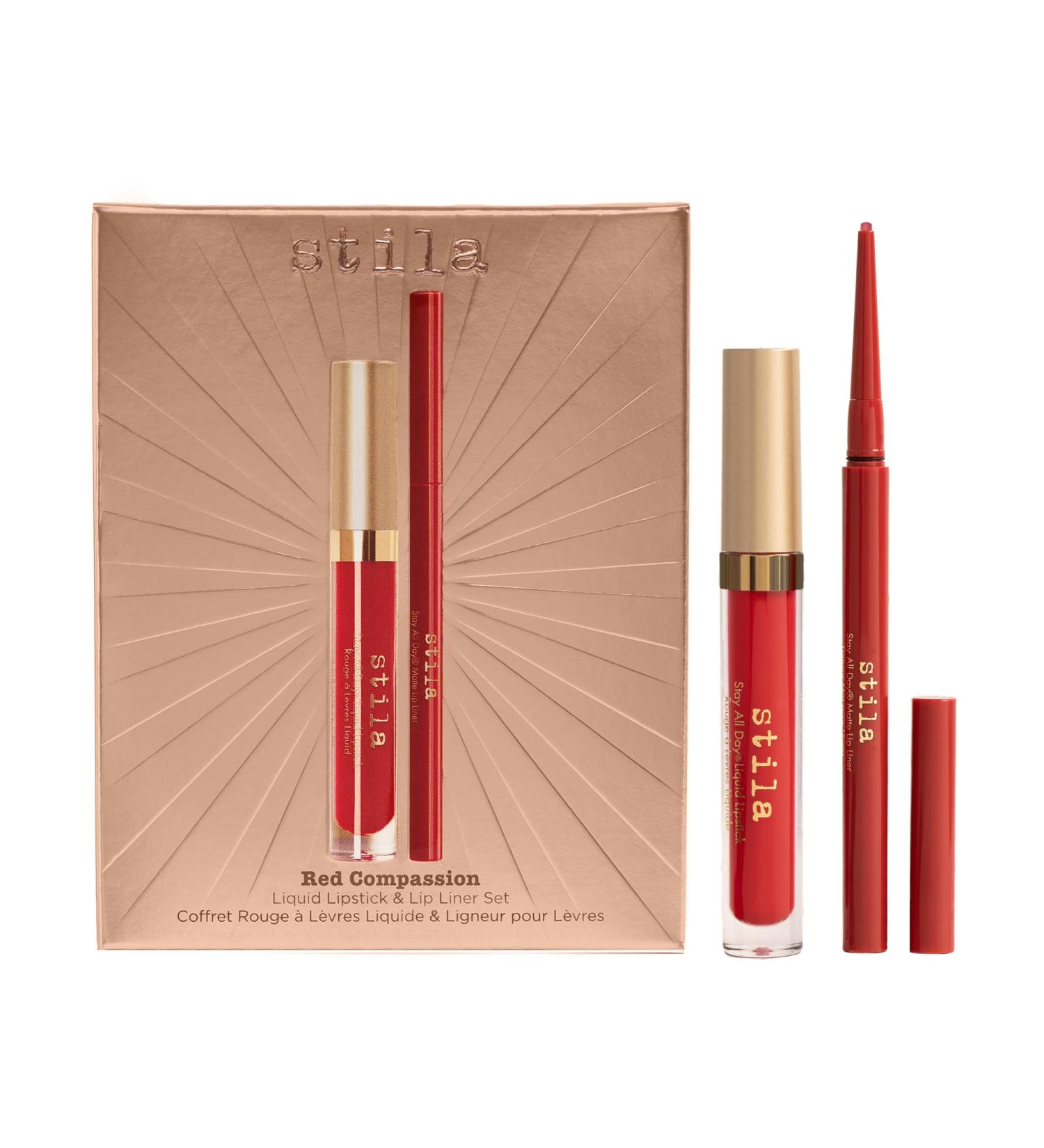 Red Compassion Liquid Lipstick & Lip Liner Set - Long-lasting, Matte Finish - Buy Online on GoSupps.com
