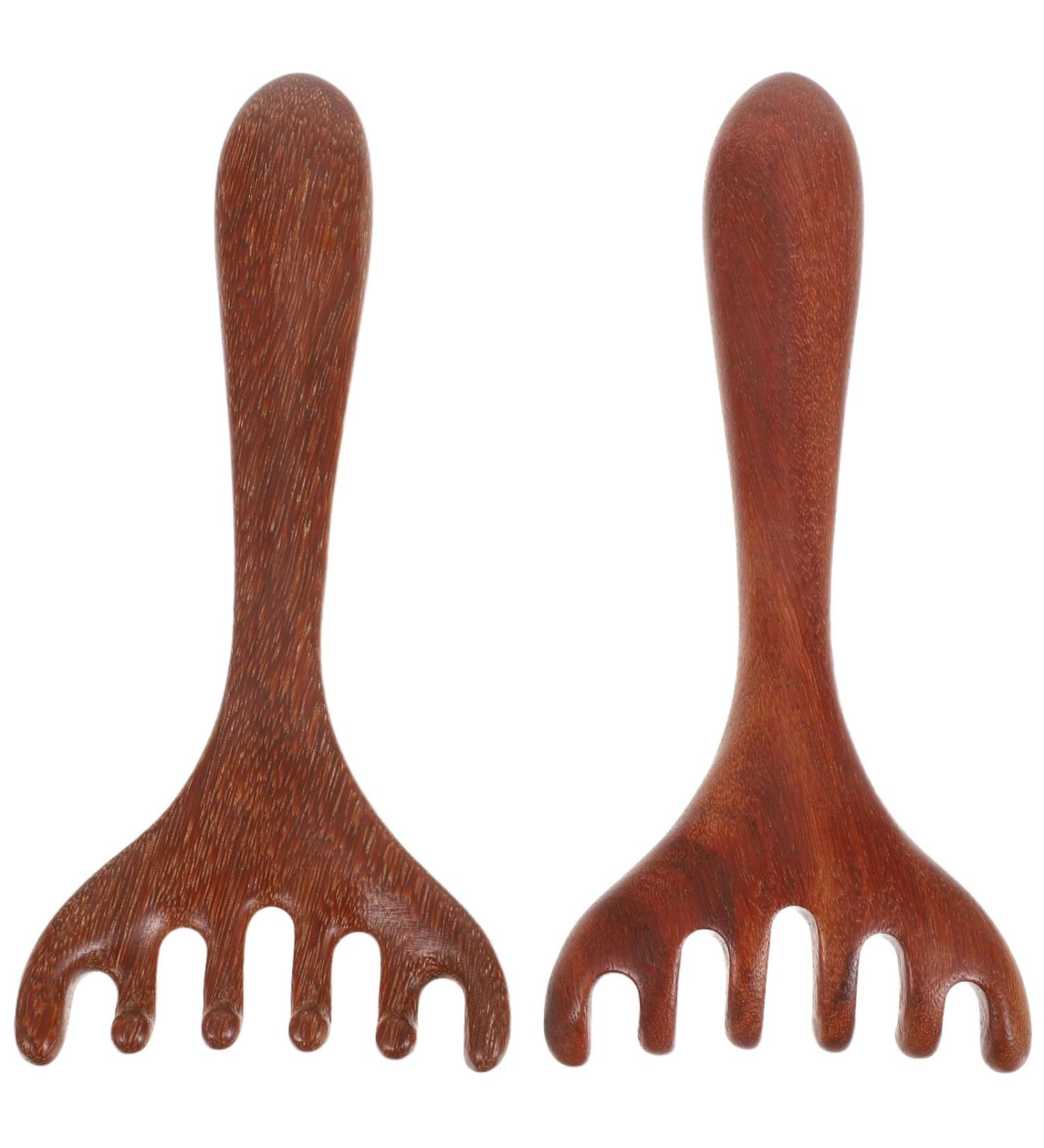 Lot de 2 Peignes de Massage du Cuir Chevelu en Bois Mini Outil Gua Sha pour Points D Acupuncture des Yeux et Relaxation Format Compact Portable pour Massage Visage et Cuir - Buy Online on GoSupps.com