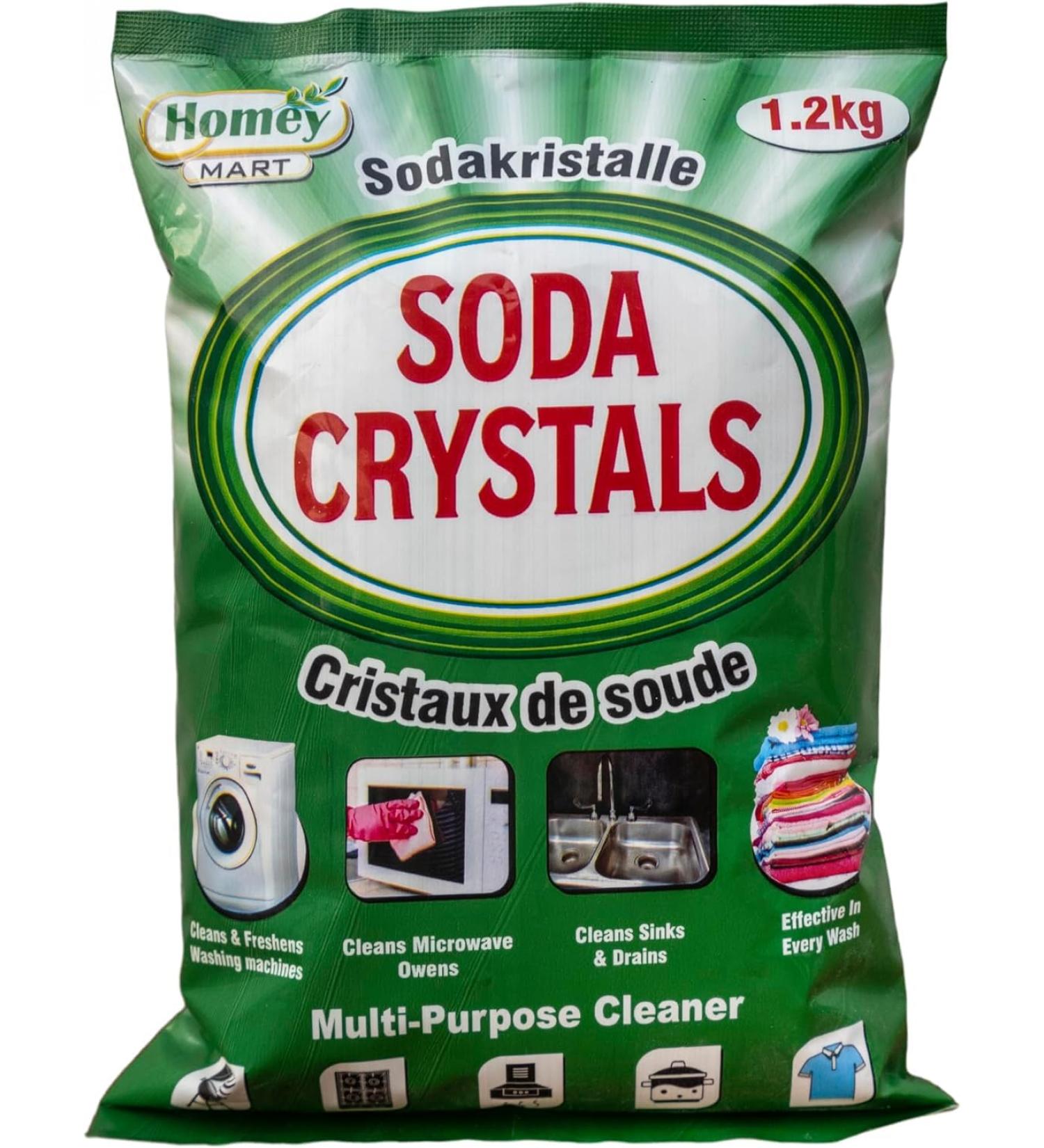 Soda Crystals Multipurpose Cleaner Cleans Washing Machine Sinks Drains Laundry Stain Remover 1.2 kg - Buy Online on GoSupps.com