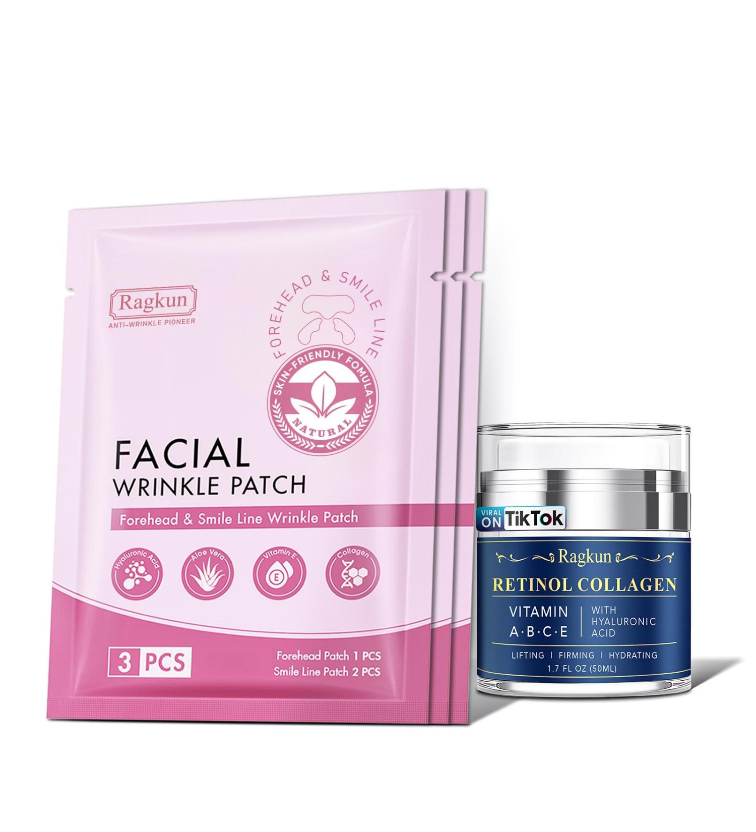 Retinol Cream for Face, Collagen Neck Creams for Tightening and Firming, Anti Aging Day & Night Facial Moisturizer for Women & Men, Instant Face Lift Wrinkle Cream 1.7 fl. oz with Forehead Patches - Buy Online on GoSupps.com