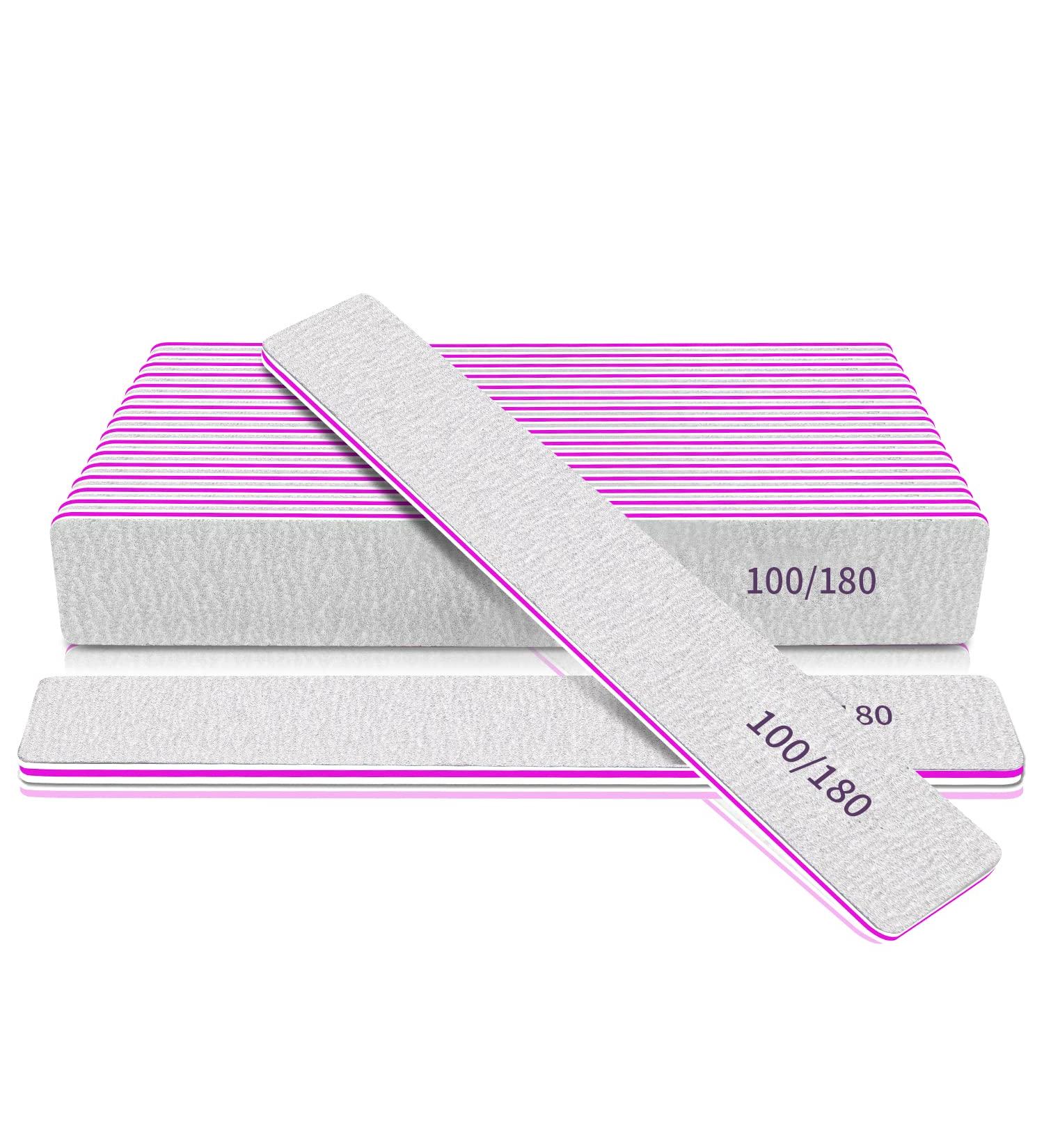 Buy 12 Premium 100/180 Grit Nail Files for Gel & Acrylic Nails - Washable Manicure Tools for Women - Professional Nail Art & Polish - Buy Online on GoSupps.com