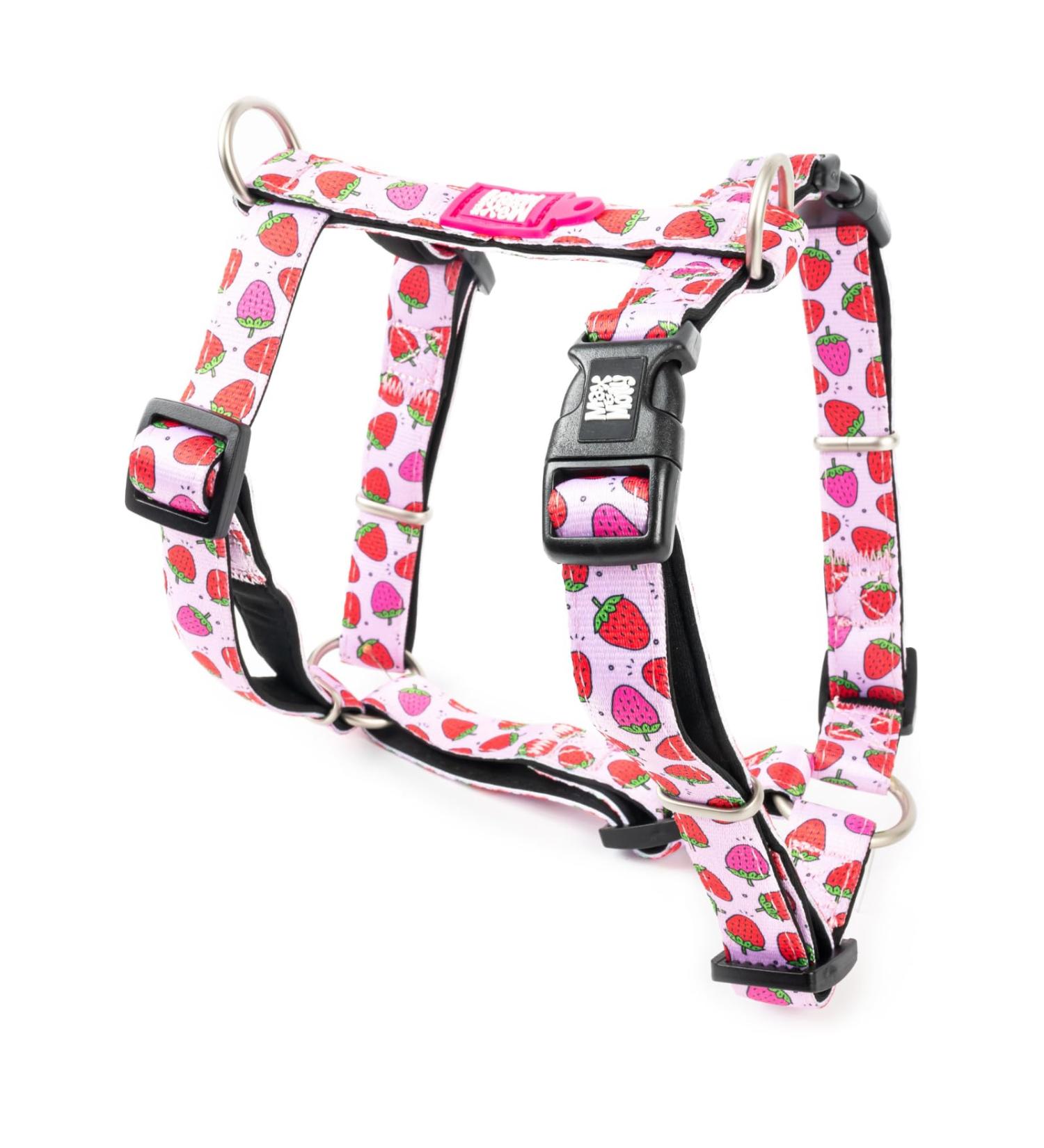 Max & Molly H-Shaped Dog Harness - Ultra-Comfortable Neoprene for Small Dogs | Strawberry Dream - Safe Padded & Lightweight - Buy Online on GoSupps.com