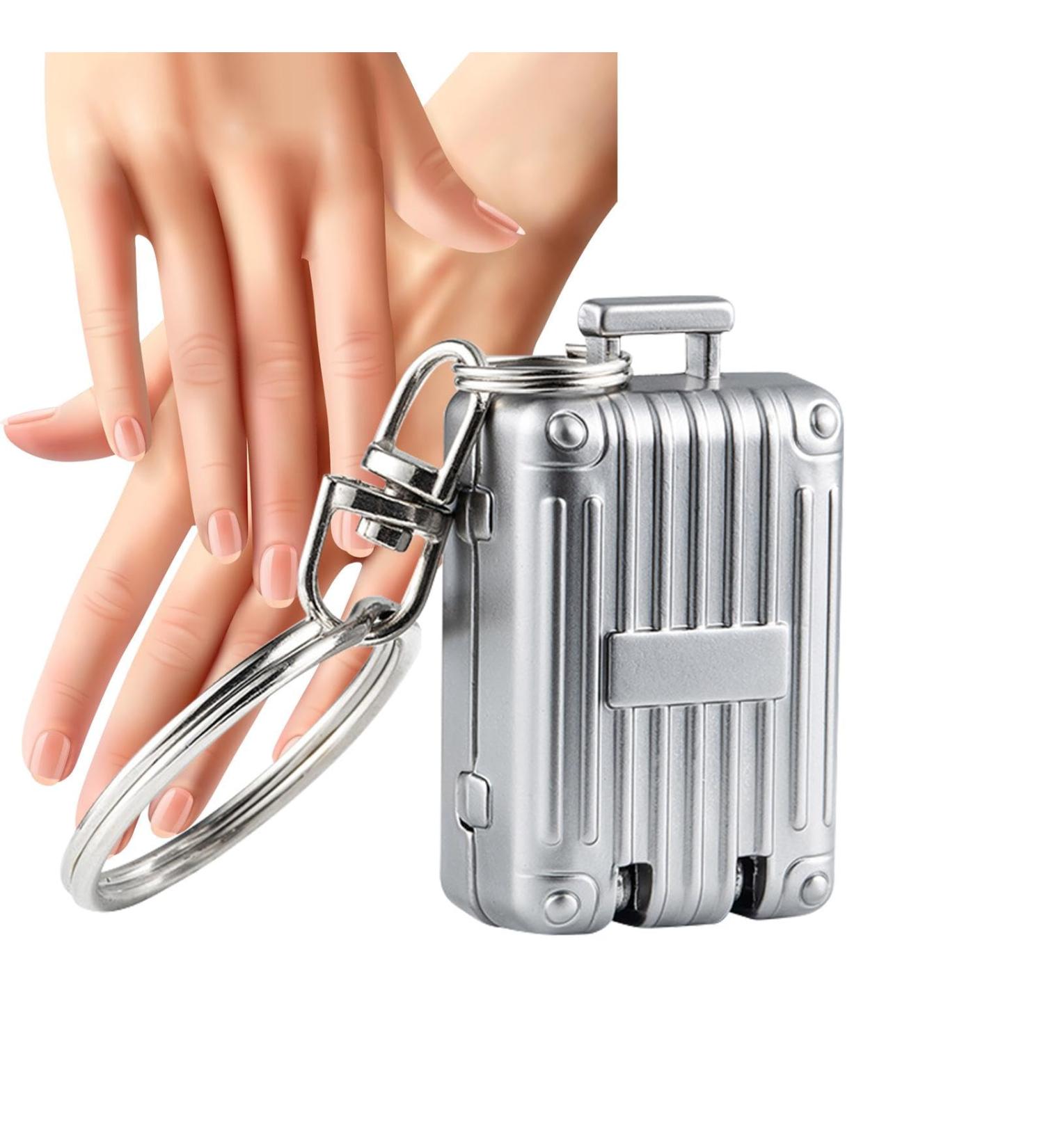 Fingernail Cutter Stainless Steel Small Nail Clipper Keychain | Women Fashion Accessory Manicure Trimmer for Polishing Nails for Travelling Dormitory Silver L - Buy Online on GoSupps.com