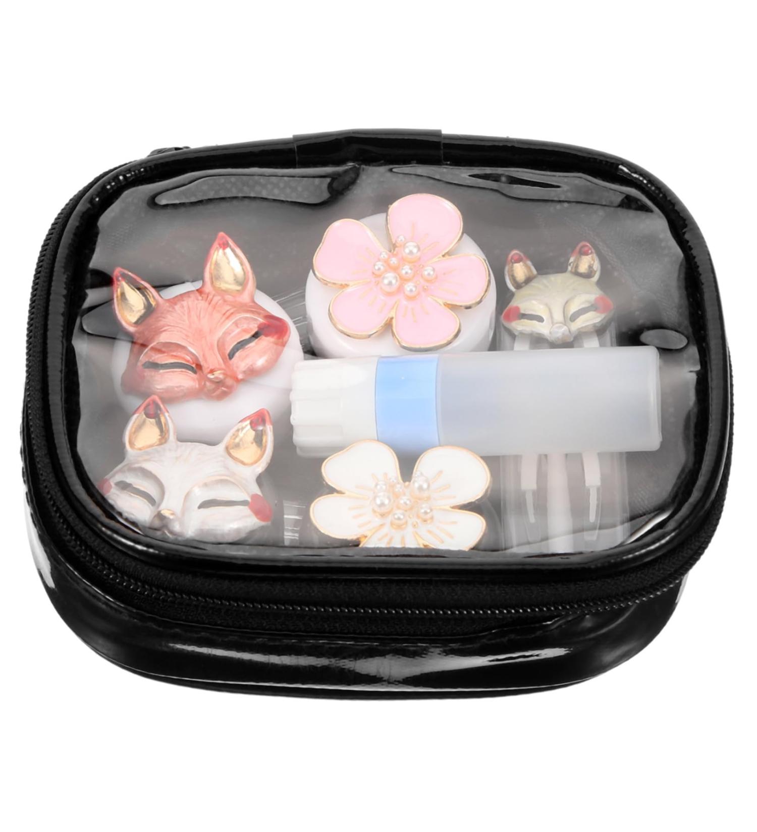 Solustrie Contact Lens Organizer - Decorative Storage Box for Colored Lenses - 1 Set of Plastic Lens Tank & Pocket - Buy Online on GoSupps.com