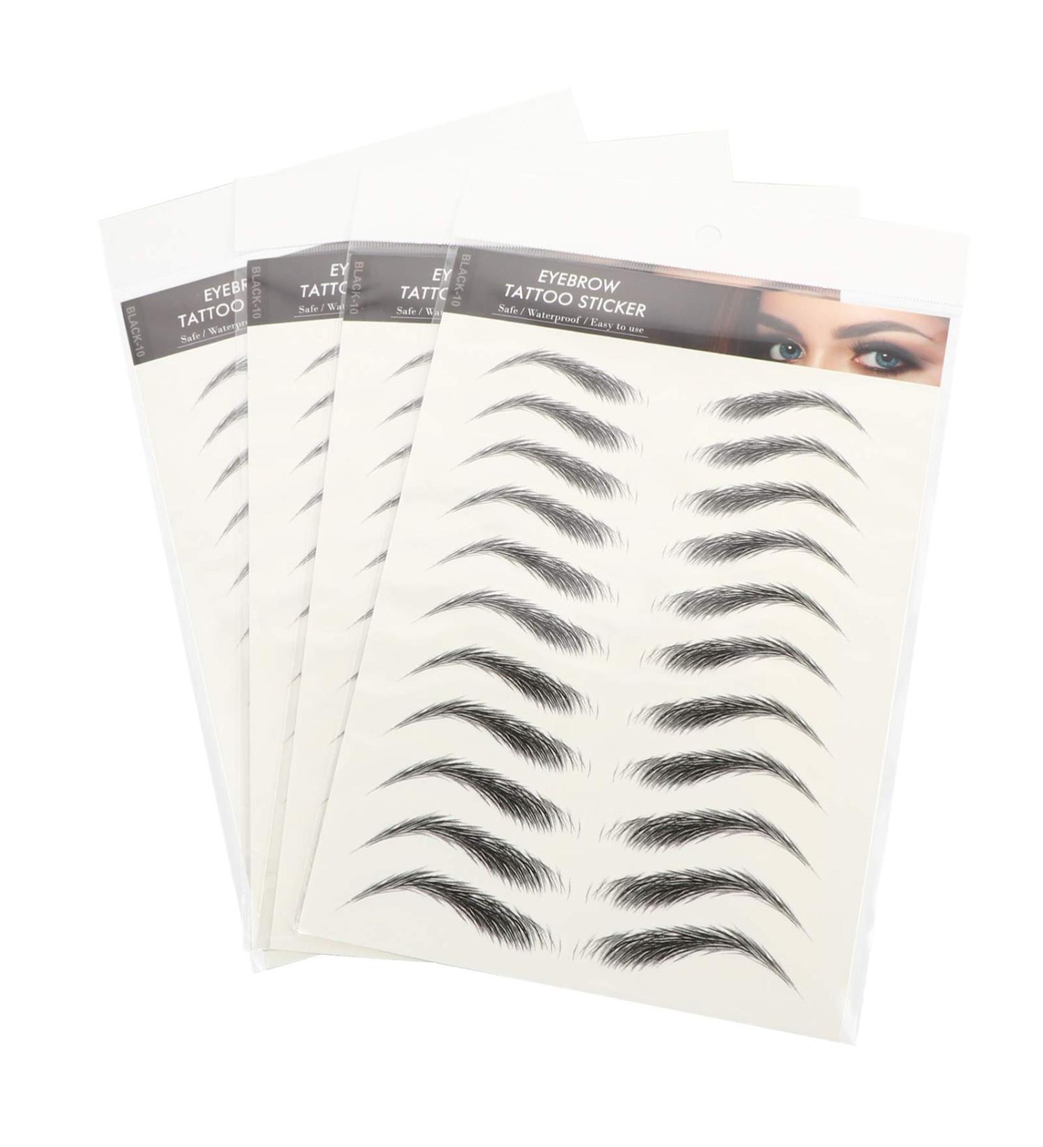 NOLITOY 4 Sheets Waterproof Eyebrow Stickers Eyebrow Peel off Imitation Eyebrow Sticker Cosmetic Make up 6d 21x14.8cm Black - Buy Online on GoSupps.com
