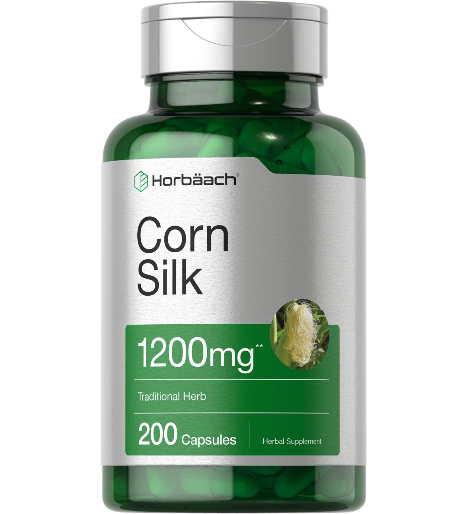 Corn Silk Capsules 1200mg | 200 Pills | Non-GMO & Gluten Free Extract Supplement - Buy Online on GoSupps.com