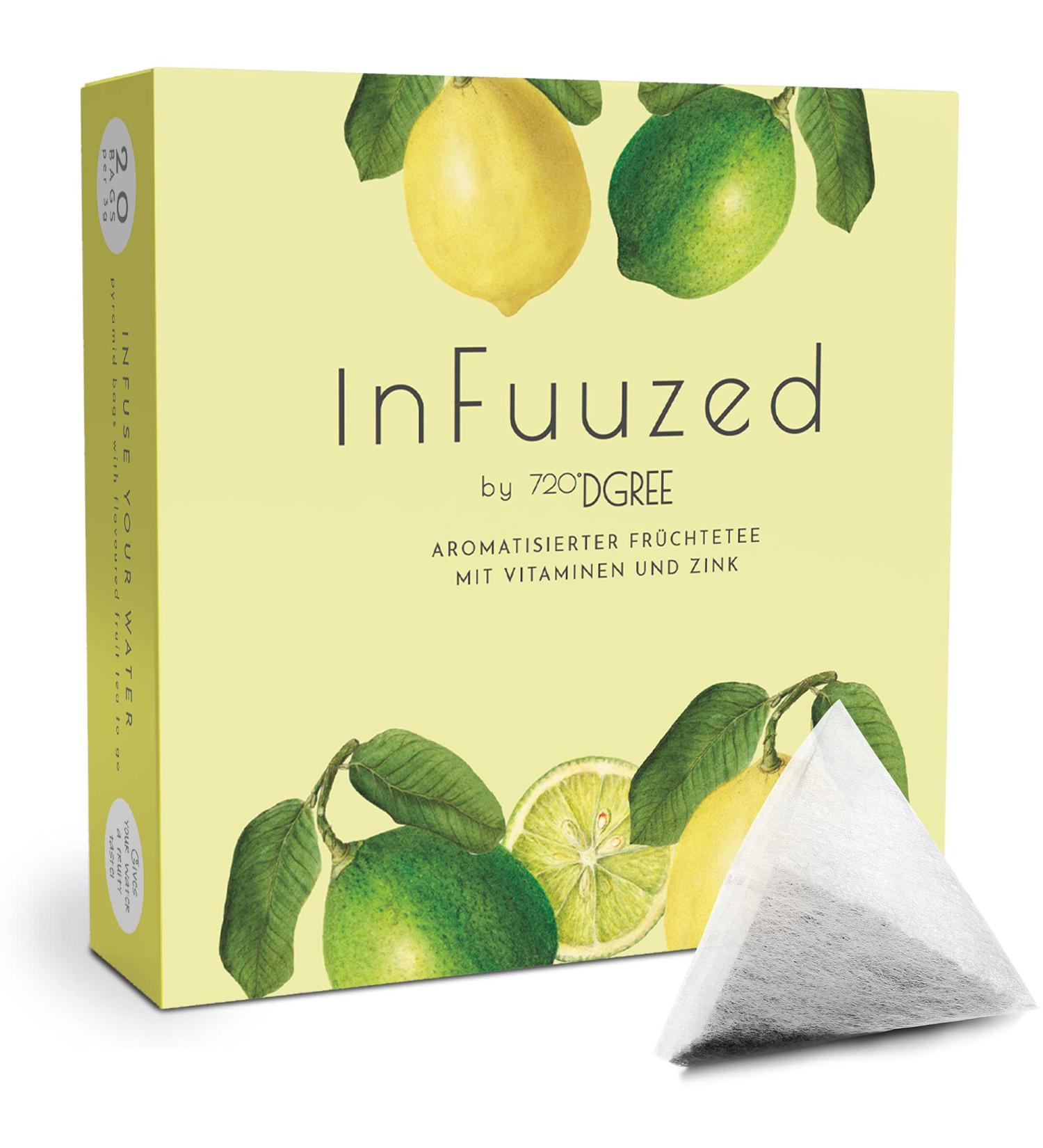 720 DGree InfuZed Lemon Lime Drink Bags - 20 Calorie-Free Flavors for 10+ Liters - Delicious Sugar-Free Iced Tea Alternative - Buy Online on GoSupps.com