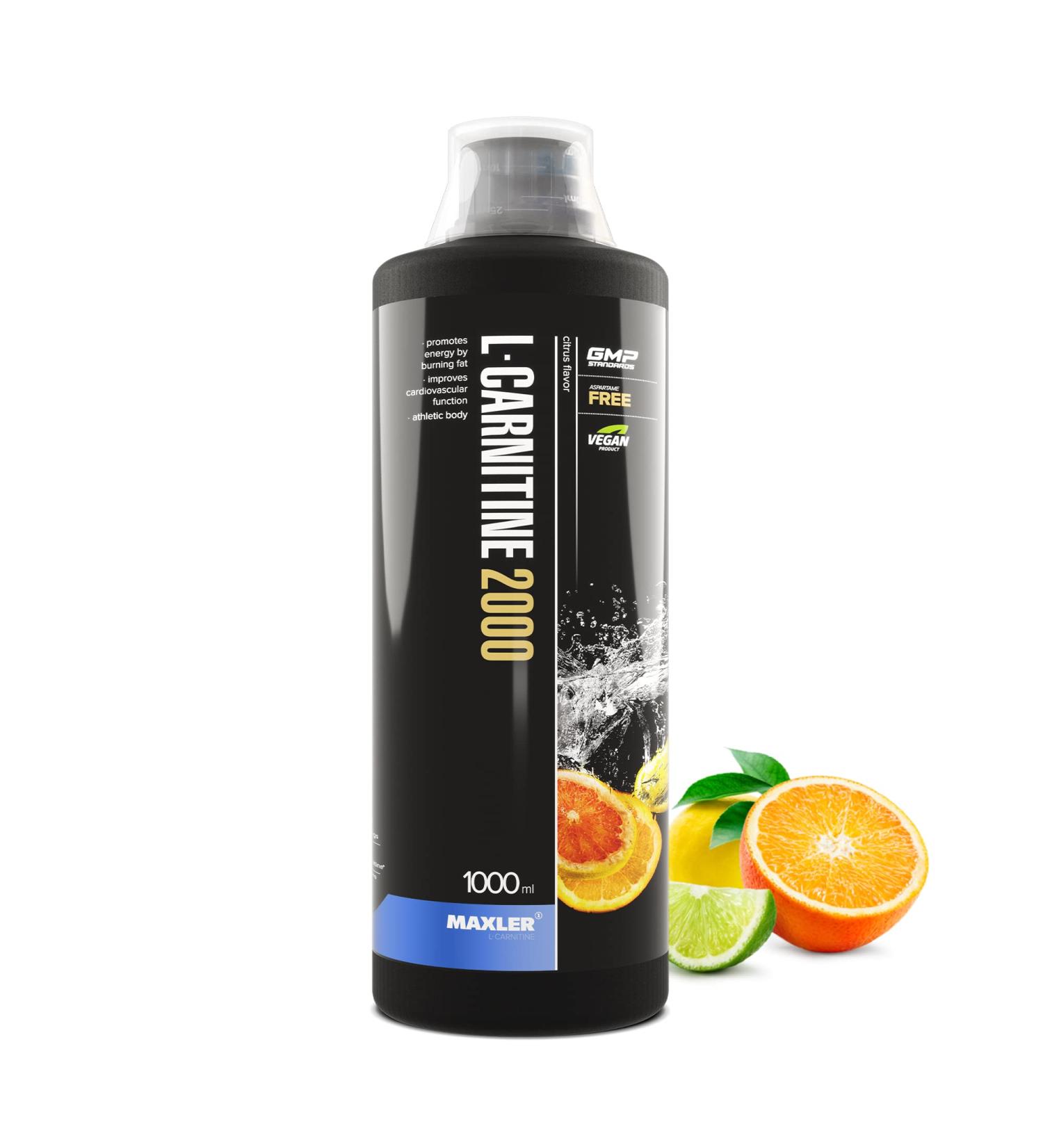 Maxler L-Carnitin Liquid 2000mg - Vegan & Sugar-Free Citrus 1000ml | High-Dose Fat Burner for Optimal Performance - Buy Online on GoSupps.com