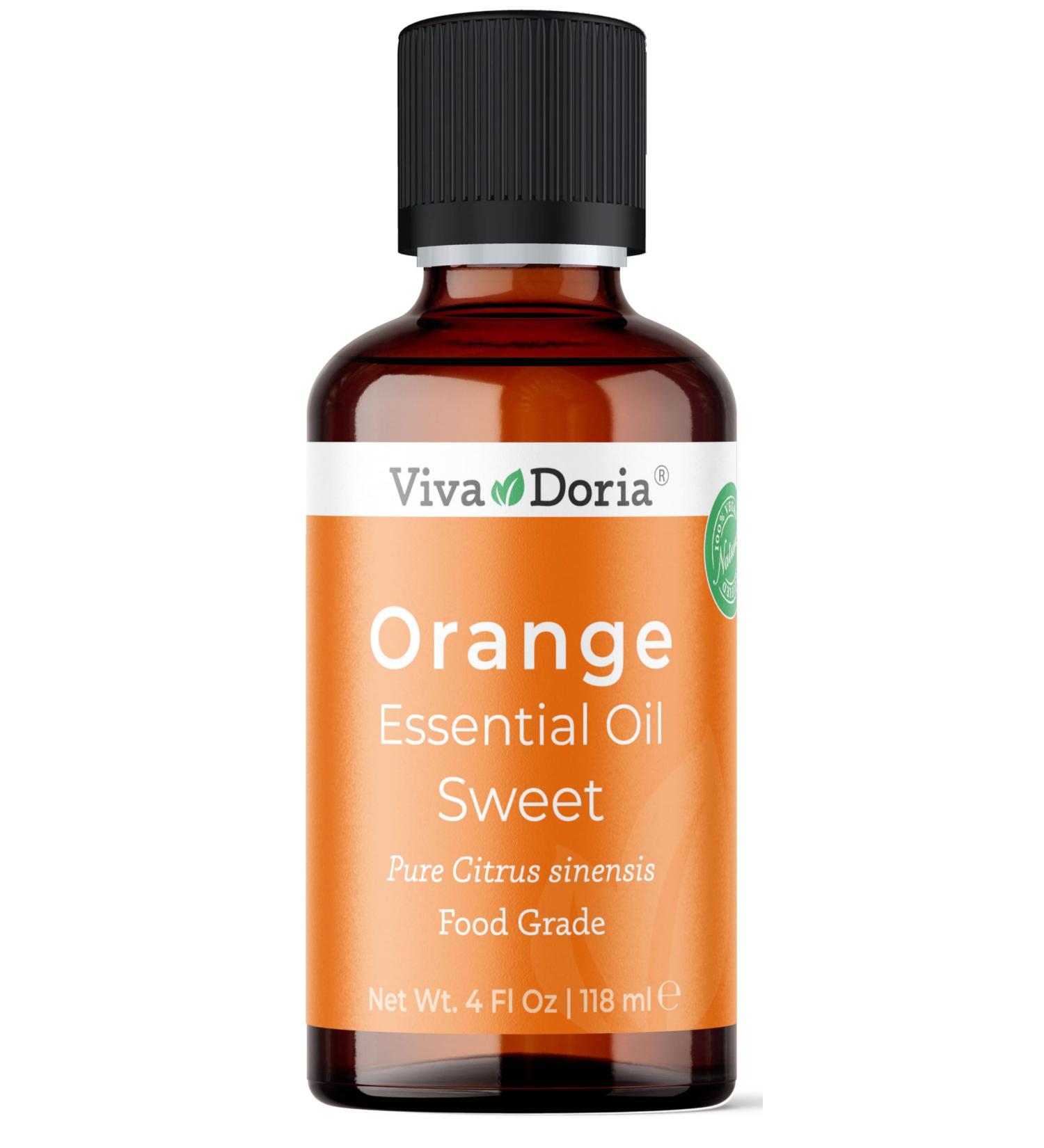 Viva Doria 100% Pure Sweet Orange Essential Oil - Undiluted Food Grade 118 mL USA Import - Aromatherapy & Culinary Use - Buy Online on GoSupps.com