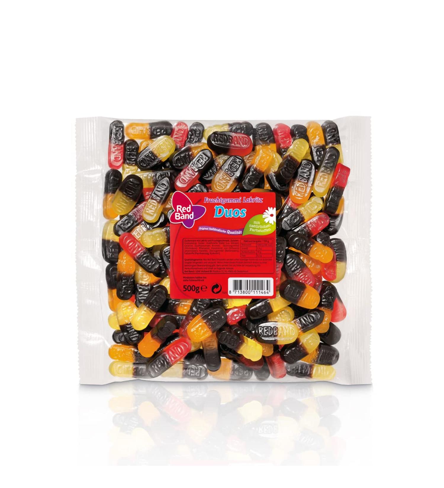 Red Band Red Band Licorice Duos Fruit Eraser in 3 Exciting Varieties 500g