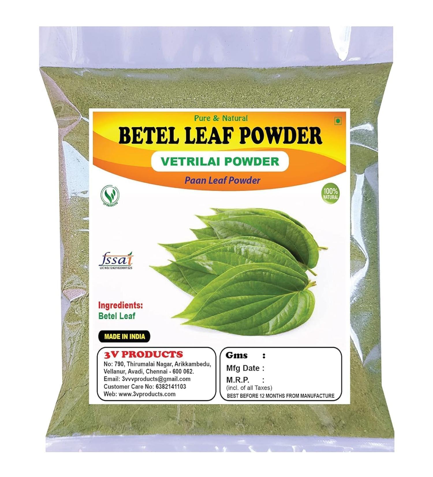 YANG Betel Leaf Powder 200g | Paan Leaf Powder | Vetrilai | Banarasi Paan (Pack of 2x100g) - Buy Online on GoSupps.com