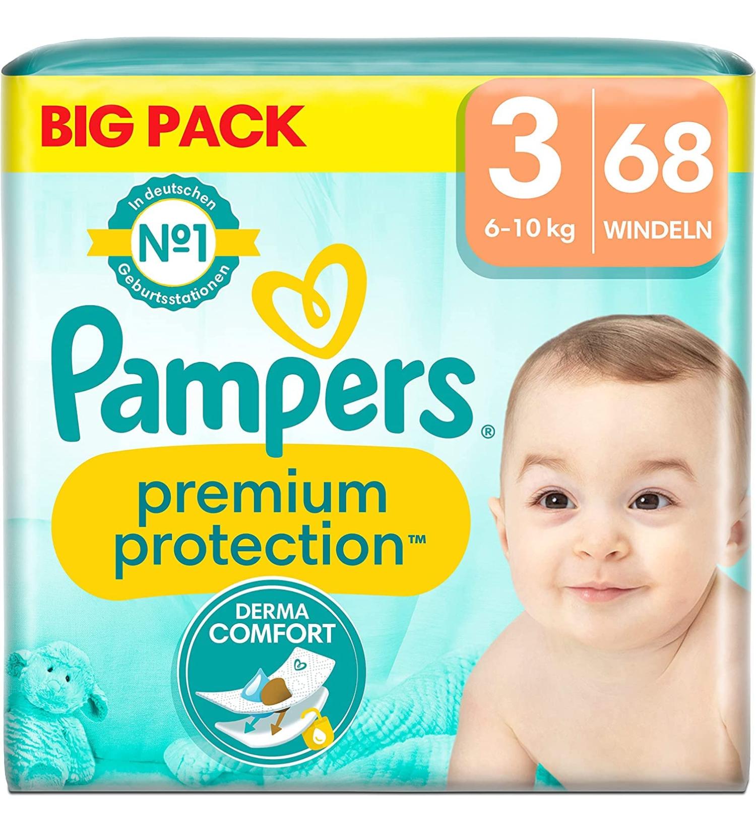 Pampers Premium Protection Size 3 - 68 Nappies for 6-10 kg | Best International Shipping - Buy Online on GoSupps.com