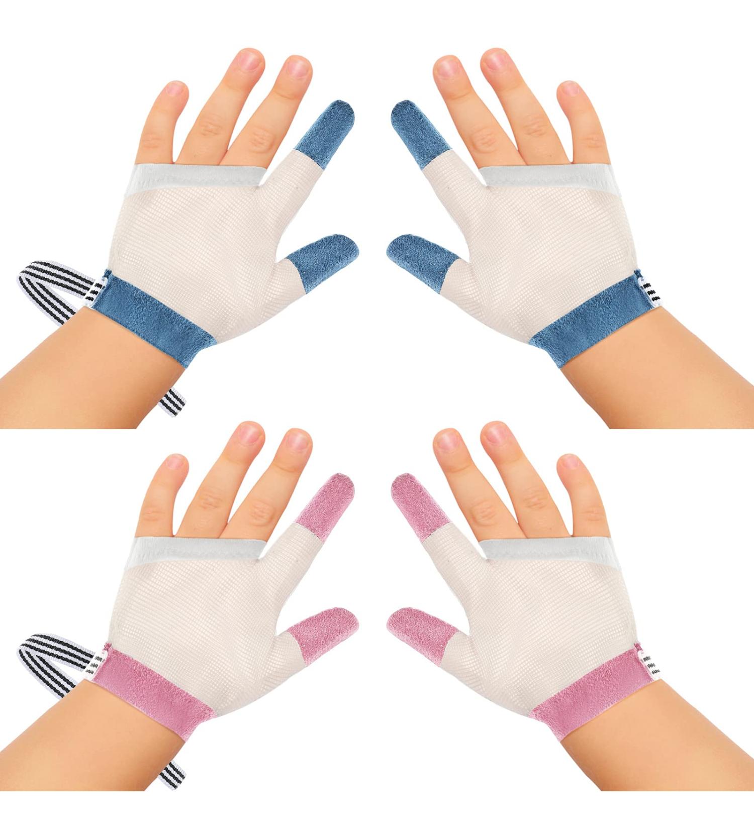 2 Pairs Baby Thumb Sucking Finger Guards | Stop Sucking Kit for 15 Months to 1 Year Old | Soft Mesh Fabric, No Scratch, Breathable Protector - Buy Online on GoSupps.com