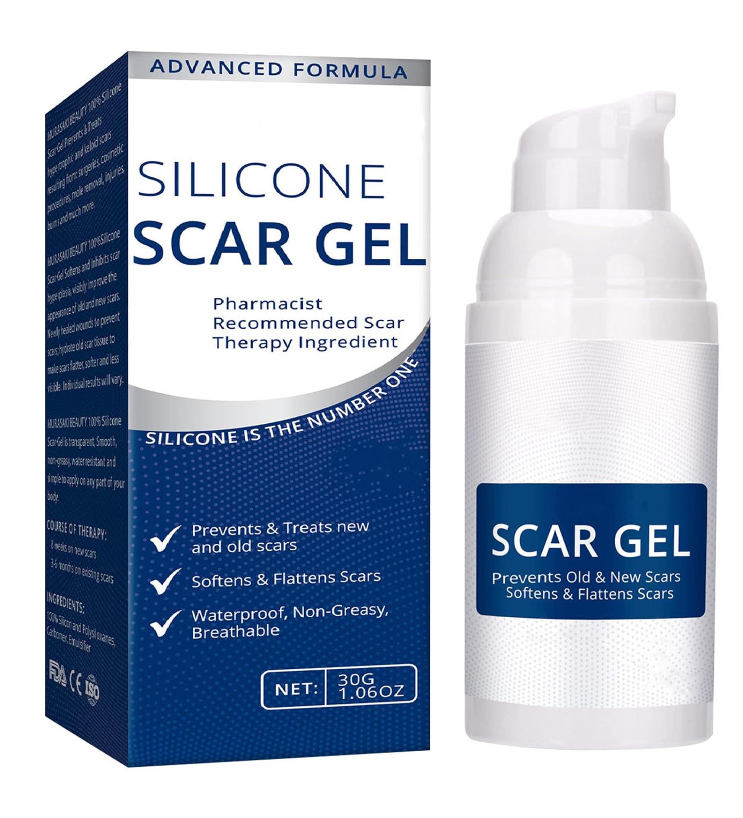 Silicone Scar Gel - Scar Cream - 30g Scar Removal - Scar Treatment - Scar Gel for Surgical Scars C-Section Stretch Marks Acne Injury Burns Old and New Scars - Buy Online on GoSupps.com