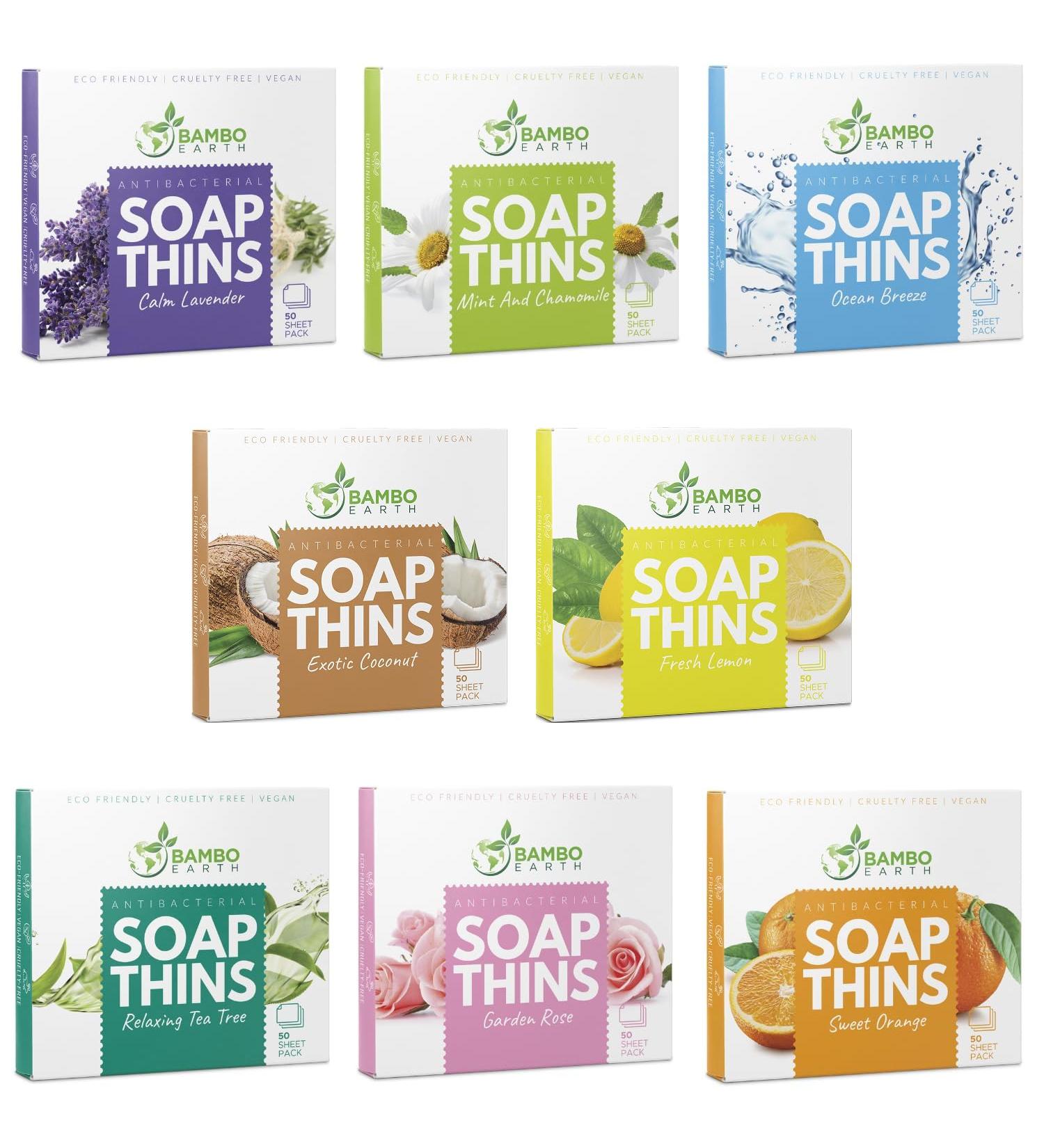 400 Sheets Antibacterial Paper Soap Strips For Hand Washing - 8 Pack Portable Disinfecting Pocket Travel Soap Thins Dissolvable & Disposable Camping Mini Size Dry SoapSheets For Hands (Variety 8x50) Antibacterial Variety Pack - Buy Online on GoSupps.com