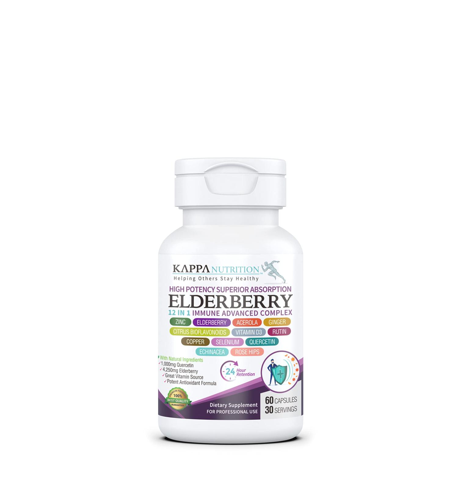 Immune Advanced Complex 12-in-1 with Quercetin, Elderberry, Zinc, Vitamin D3 - 60 Capsules - Buy Online on GoSupps.com