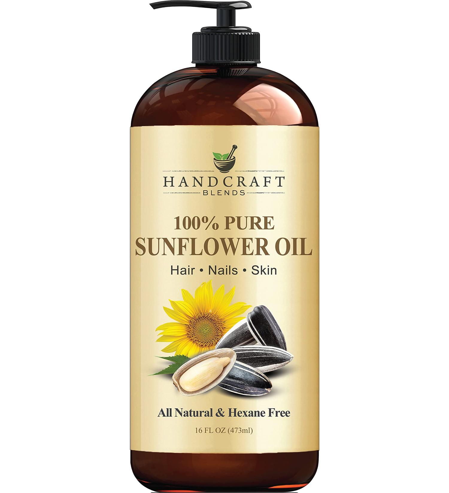 Handcraft Sunflower Oil - 100% Pure & Natural Cold Pressed Carrier Oil for Essential Oils - 16 fl. Oz - Buy Online on GoSupps.com