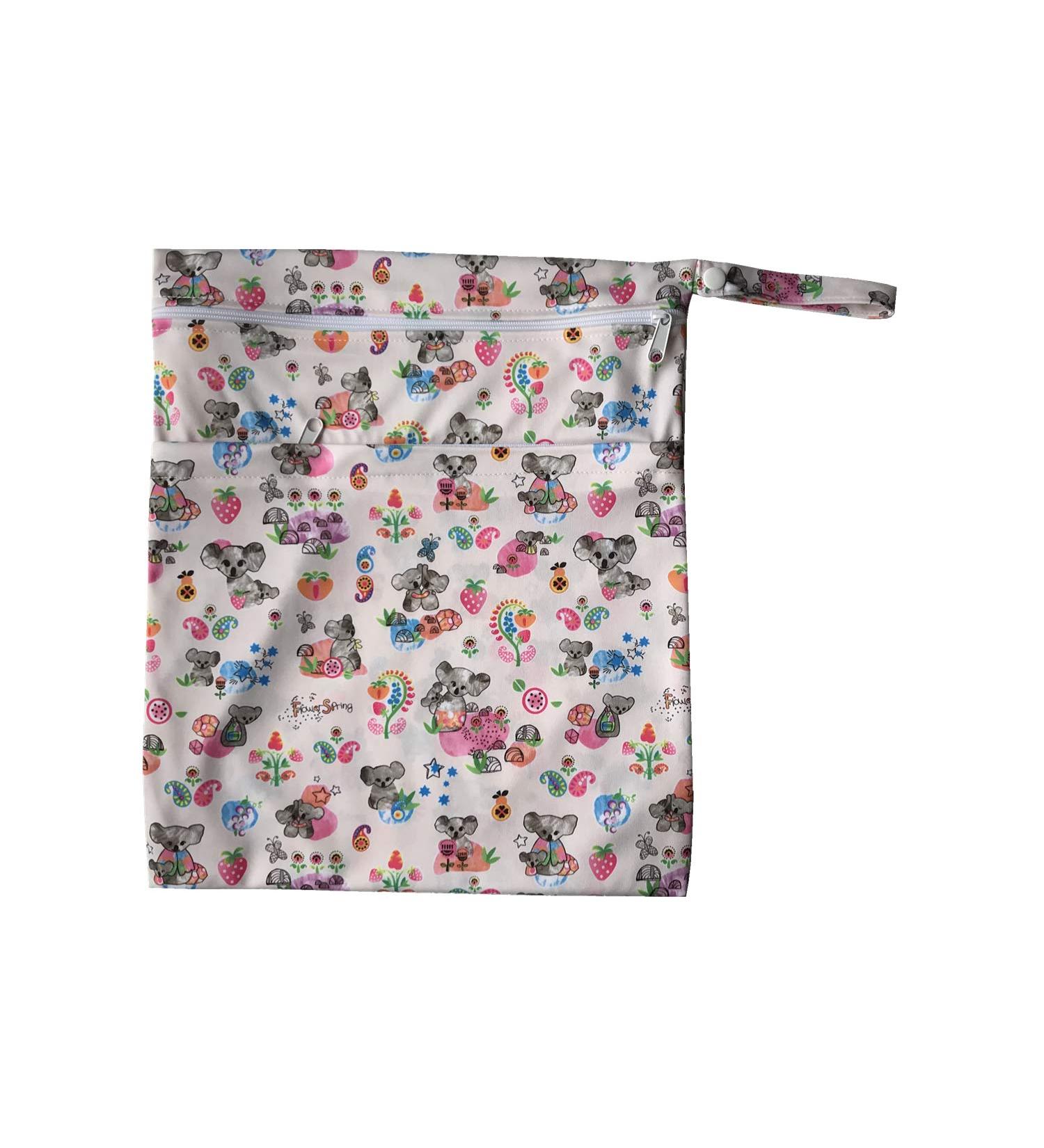 MUMBABY Wet Dry Bag for Baby Cloth Diaper Nappy Bag Reusable with Two Zippered Pockets (Koala) - Buy Online on GoSupps.com