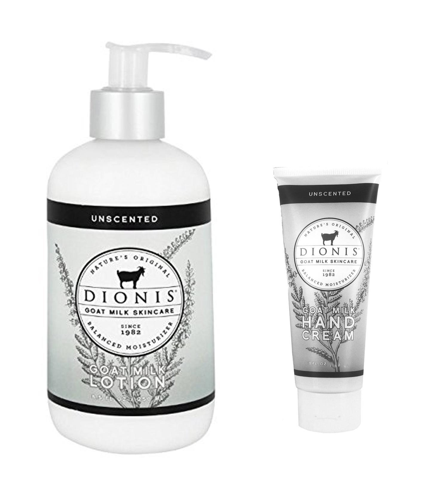 Dionis Goat Milk Body Lotion and Hand Cream Gift Set - Unscented  2 Piece