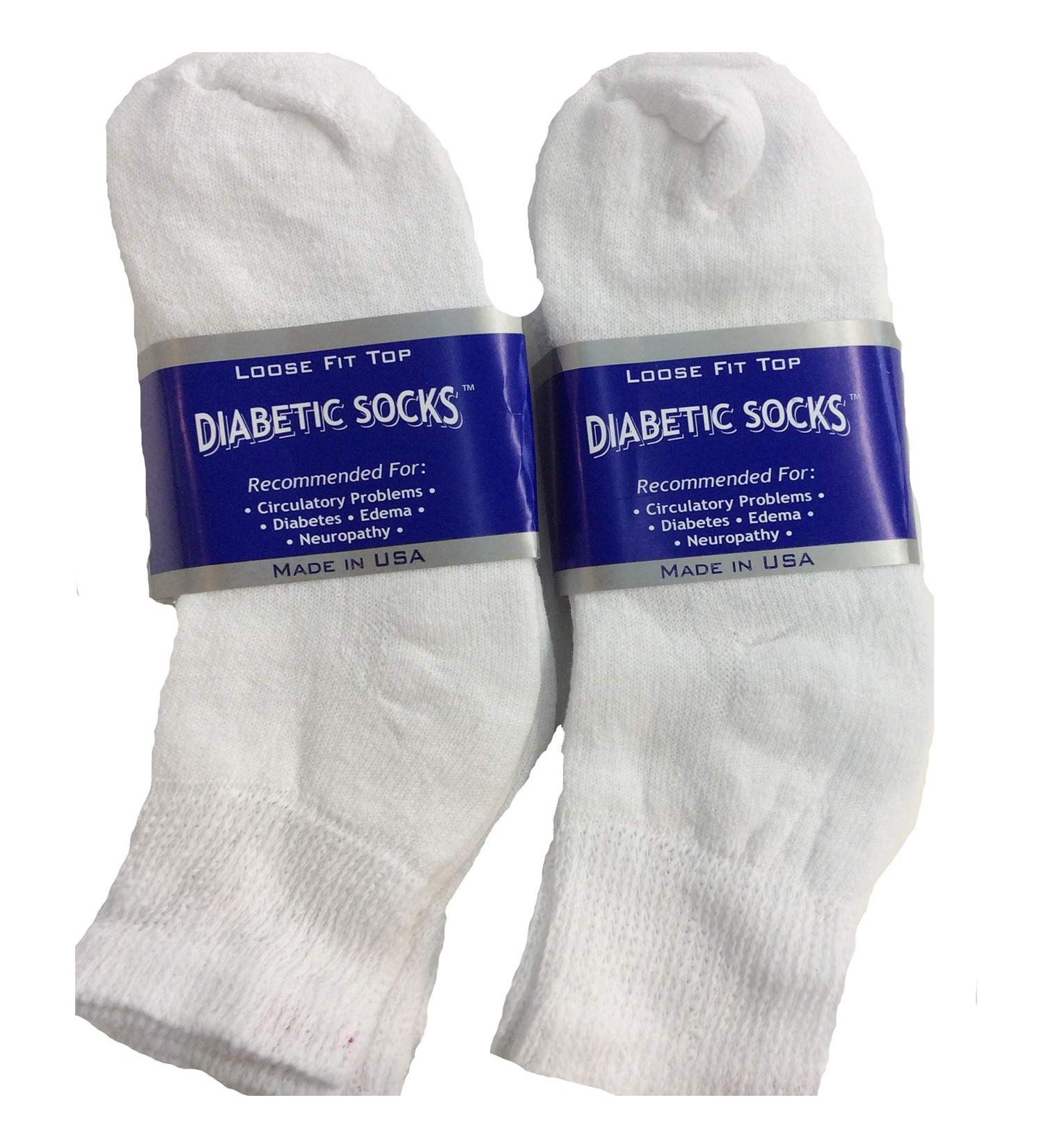 Creswell Diabetic Socks (13-15) - Made in USA, 6 Pairs White Ankle - Buy Online on GoSupps.com