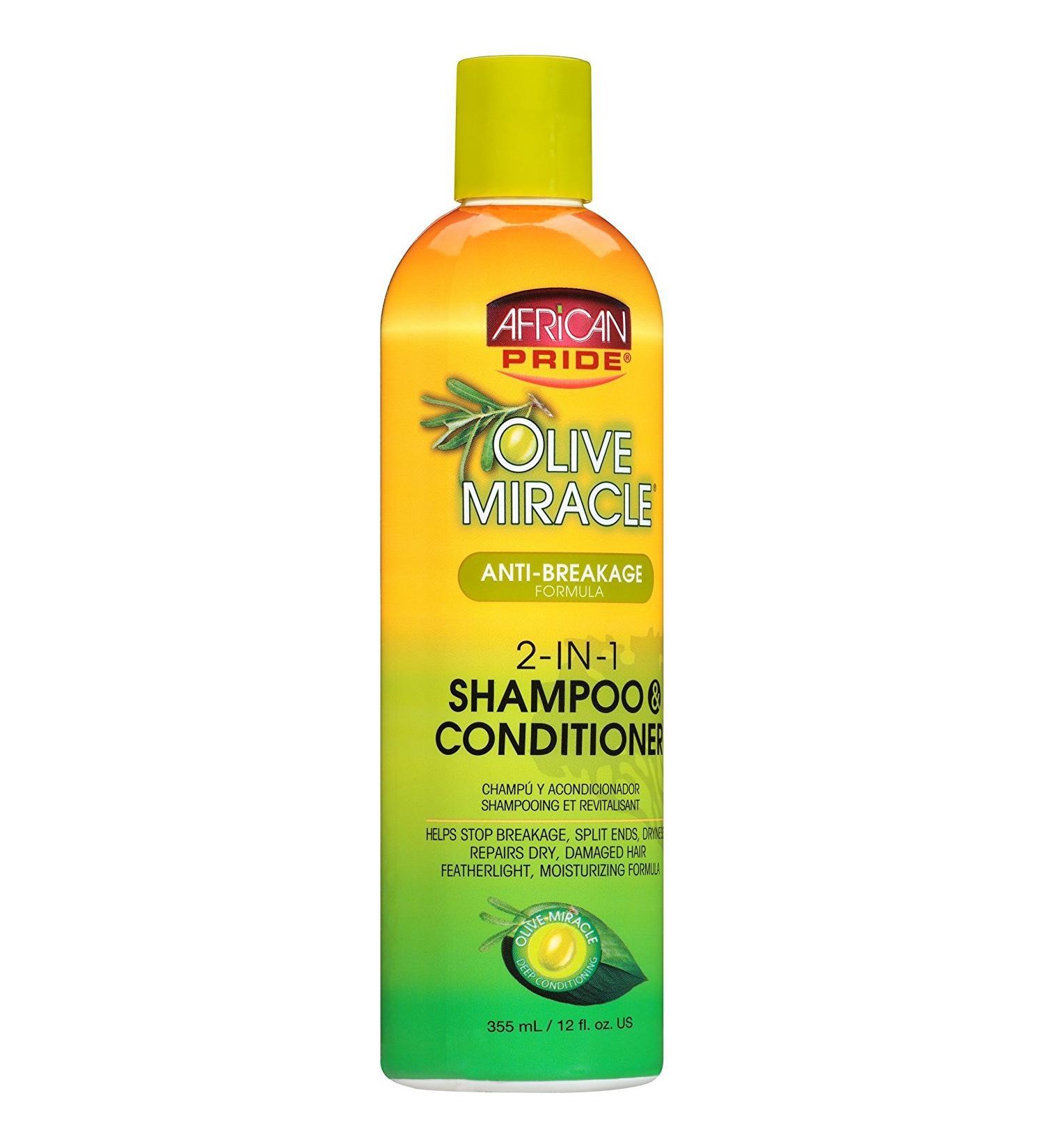 African Pride Olive Miracle 2-in-1 Shampoo & Conditioner 12 oz (Pack of 10)