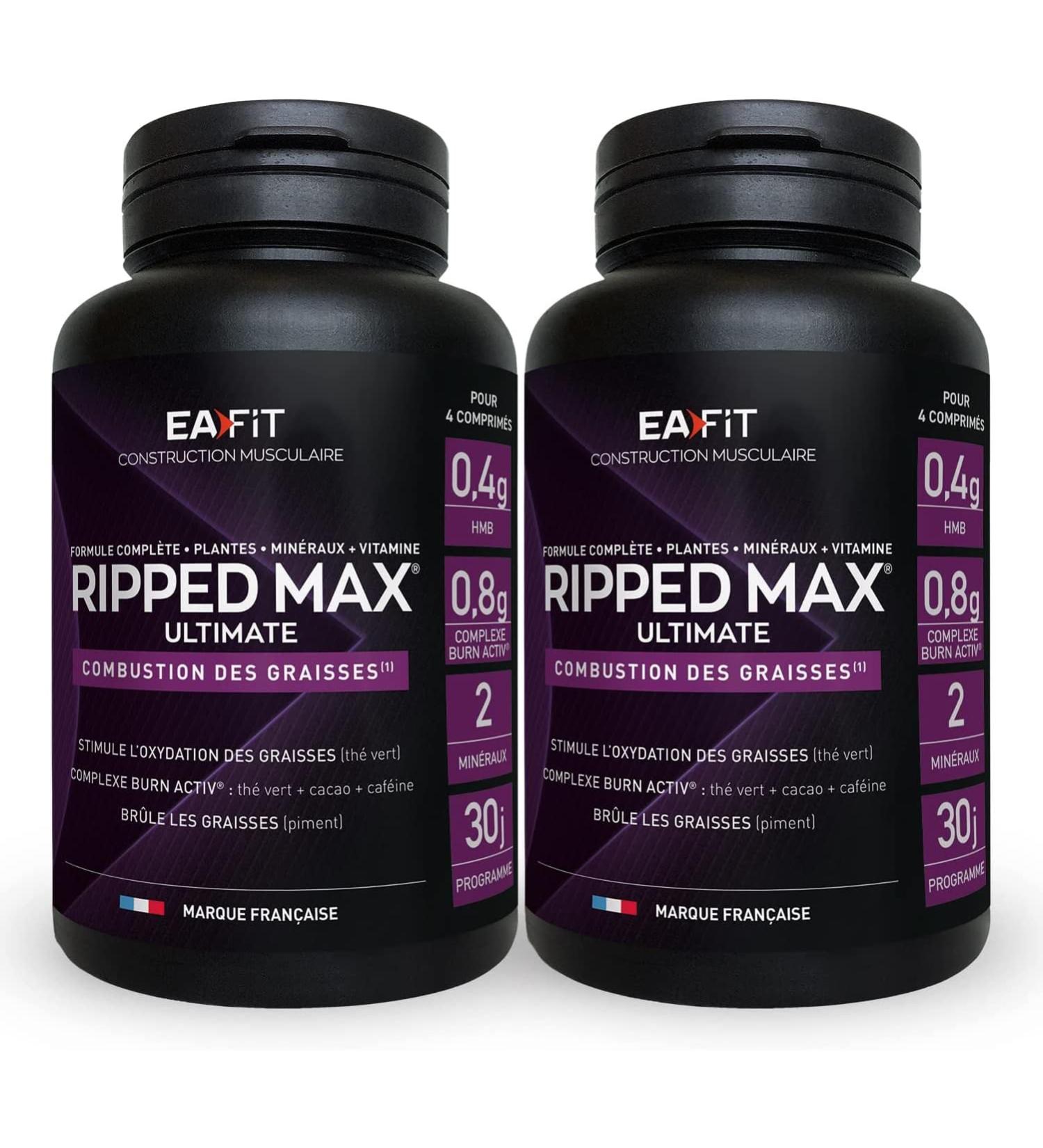 EAFIT | Ripped Max Ultimate | Helps Burn Fat Improves Metabolism | Men & Women | L-Arginine Green Tea Cocoa Caffeine | Stimulates Fat Oxidation | 2x120 Tablets - Buy Online on GoSupps.com