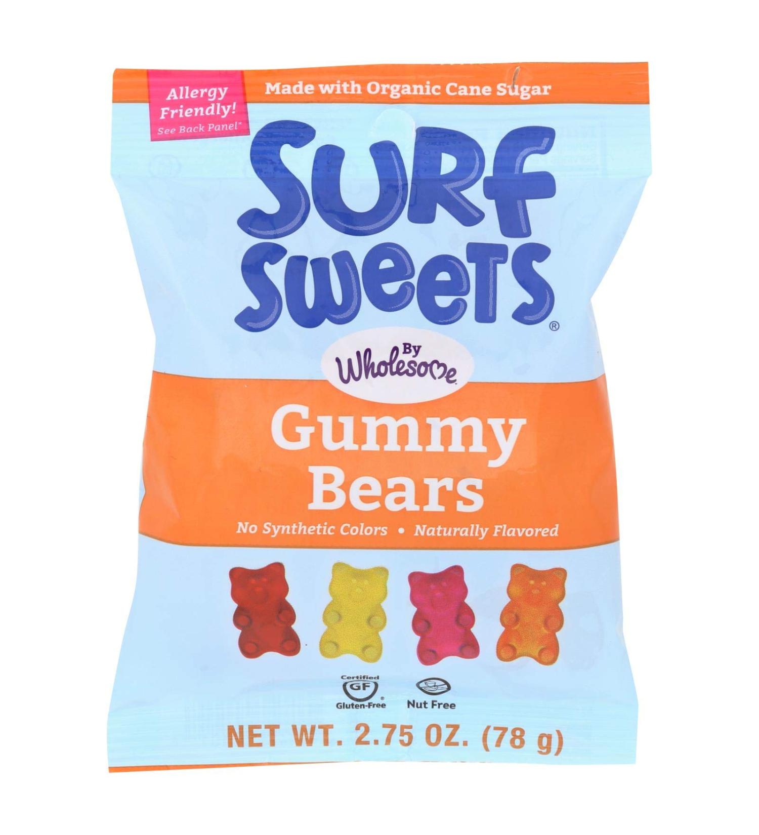 Surf Sweets Gummy Bears, Nut Free, Gluten Free, Dairy Free, 2.75 oz. (Pack of 12)