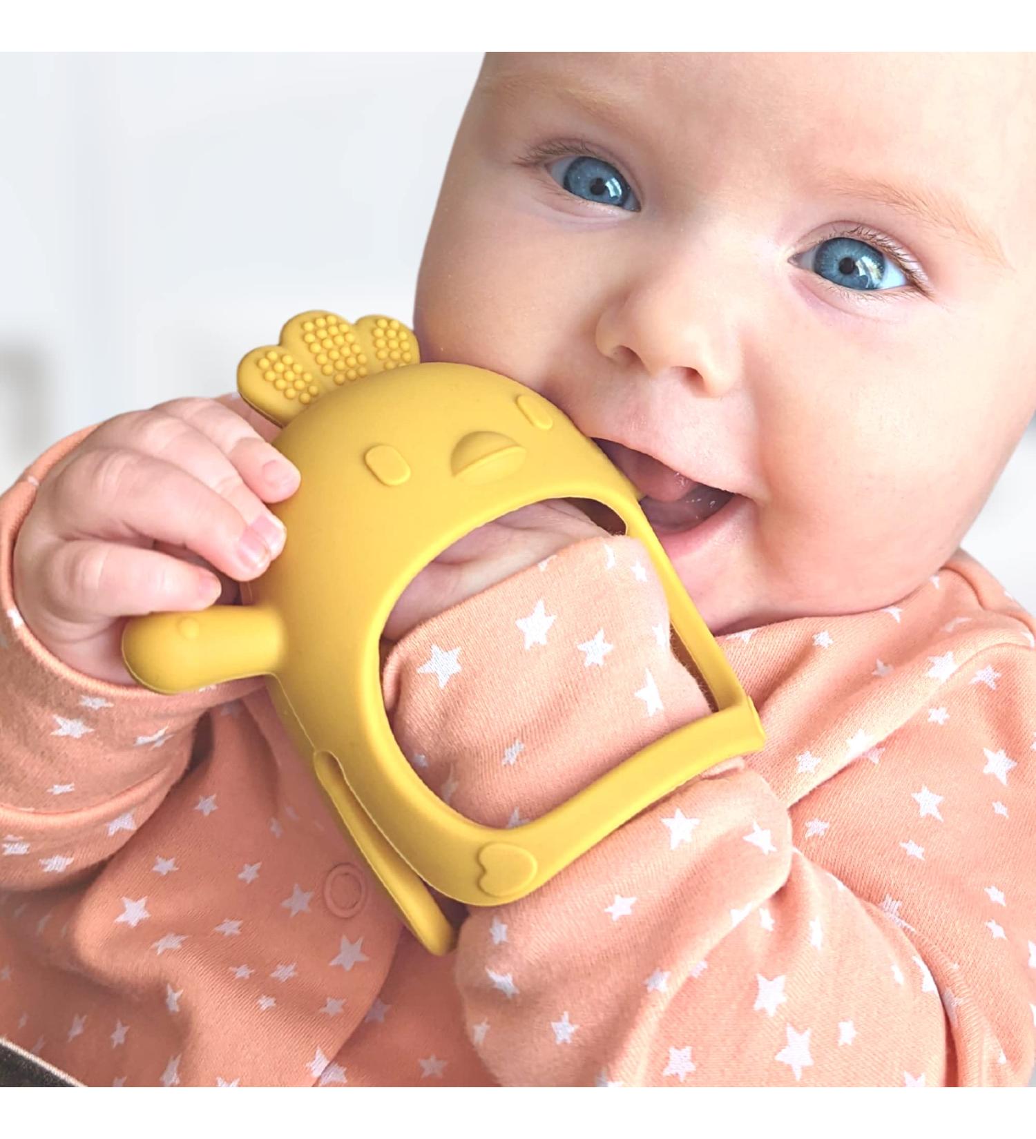 Infatot Mango Teething Mitten for Babies - Silicone Chicken Teether Glove | Prevents Finger Sucking | Teethers for Babies - Buy Online on GoSupps.com