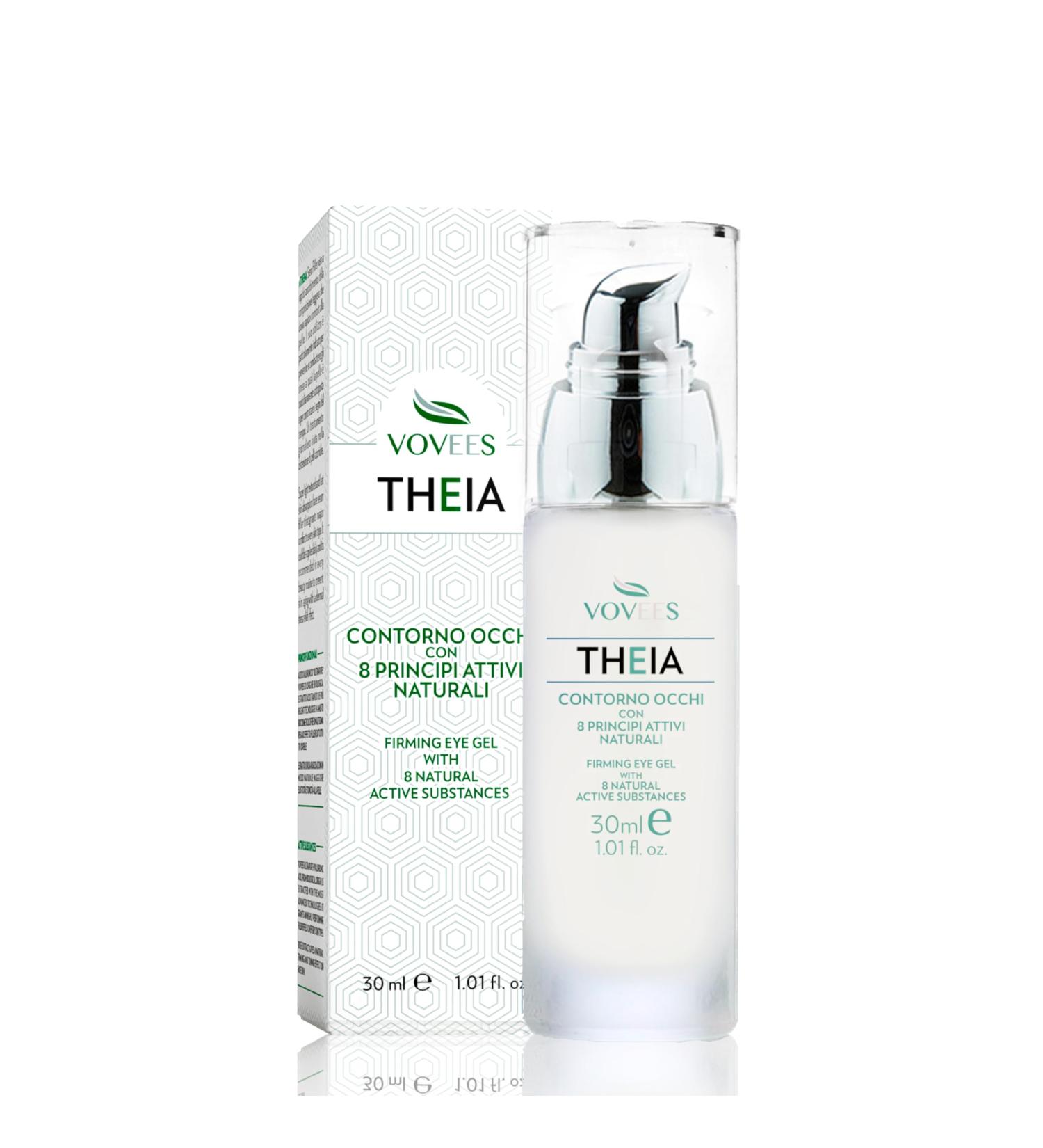 VOVEES Theia - Anti-Wrinkle Eye Contour Gel (30 ml) | Organic Hyaluronic Acid | 8 Vegan Ingredients | Anti-Dark Circles and Puffiness | Immediate Effect | Moisturizing and Toning | Glass - Buy Online on GoSupps.com