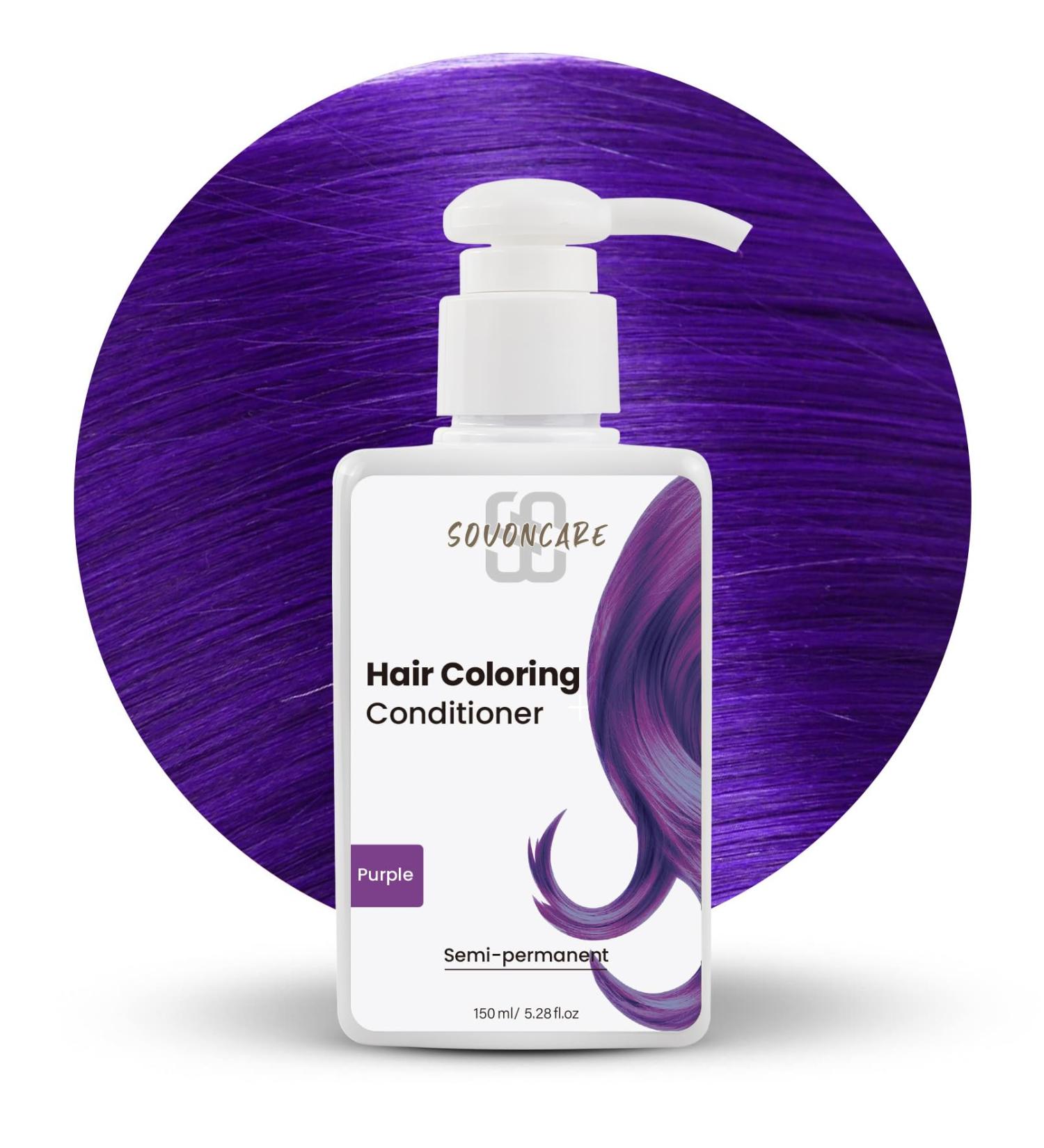 SOVONCARE Purple Semi-Permanent Hair Conditioner - Tint Colored Hair in 10 Mins 5.28 OZ Cruelty-Free | International Shipping Available - Buy Online on GoSupps.com