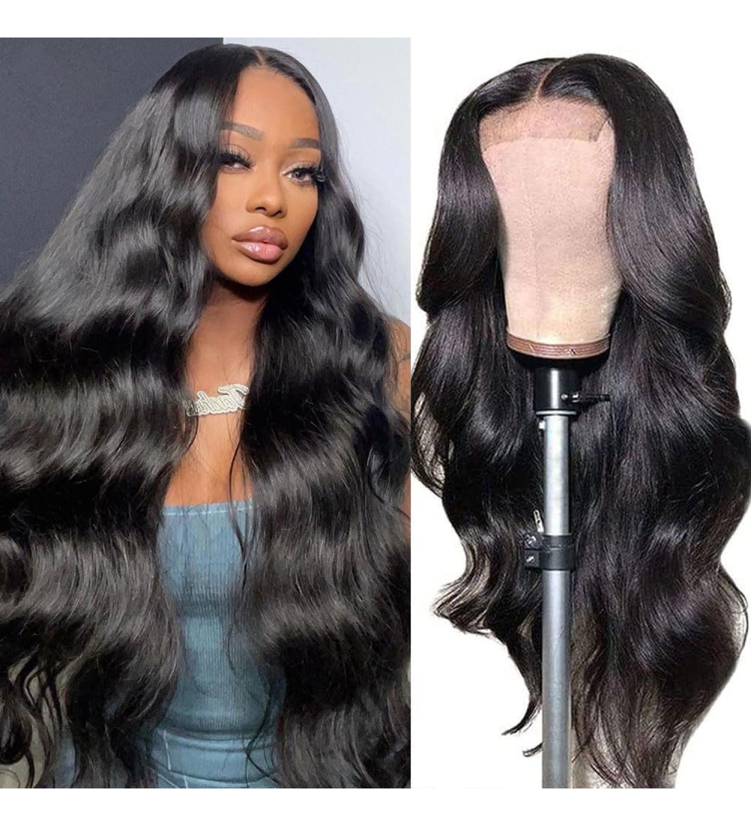 24 Inch Body Wave Lace Closure Wig for Black Women | Brazilian Virgin Hair | Pre Plucked with Baby Hair | Natural Color | 150% Density - Buy Online on GoSupps.com
