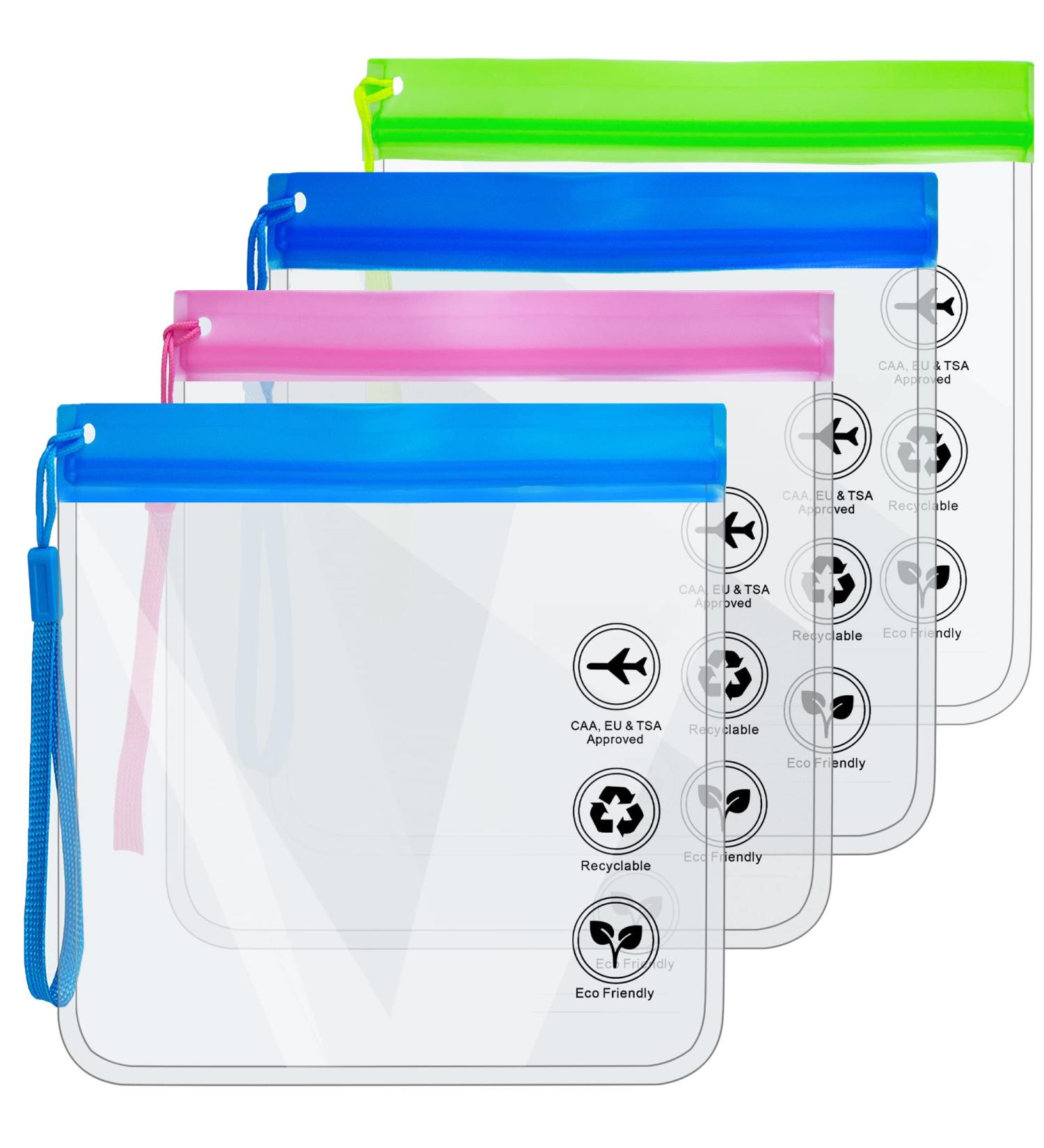 Clear Travel Toiletry Bag - TSA Approved Airport Liquids Bag 20x20cm - Makeup & Holiday Essentials for Men/Women - Buy Online on GoSupps.com