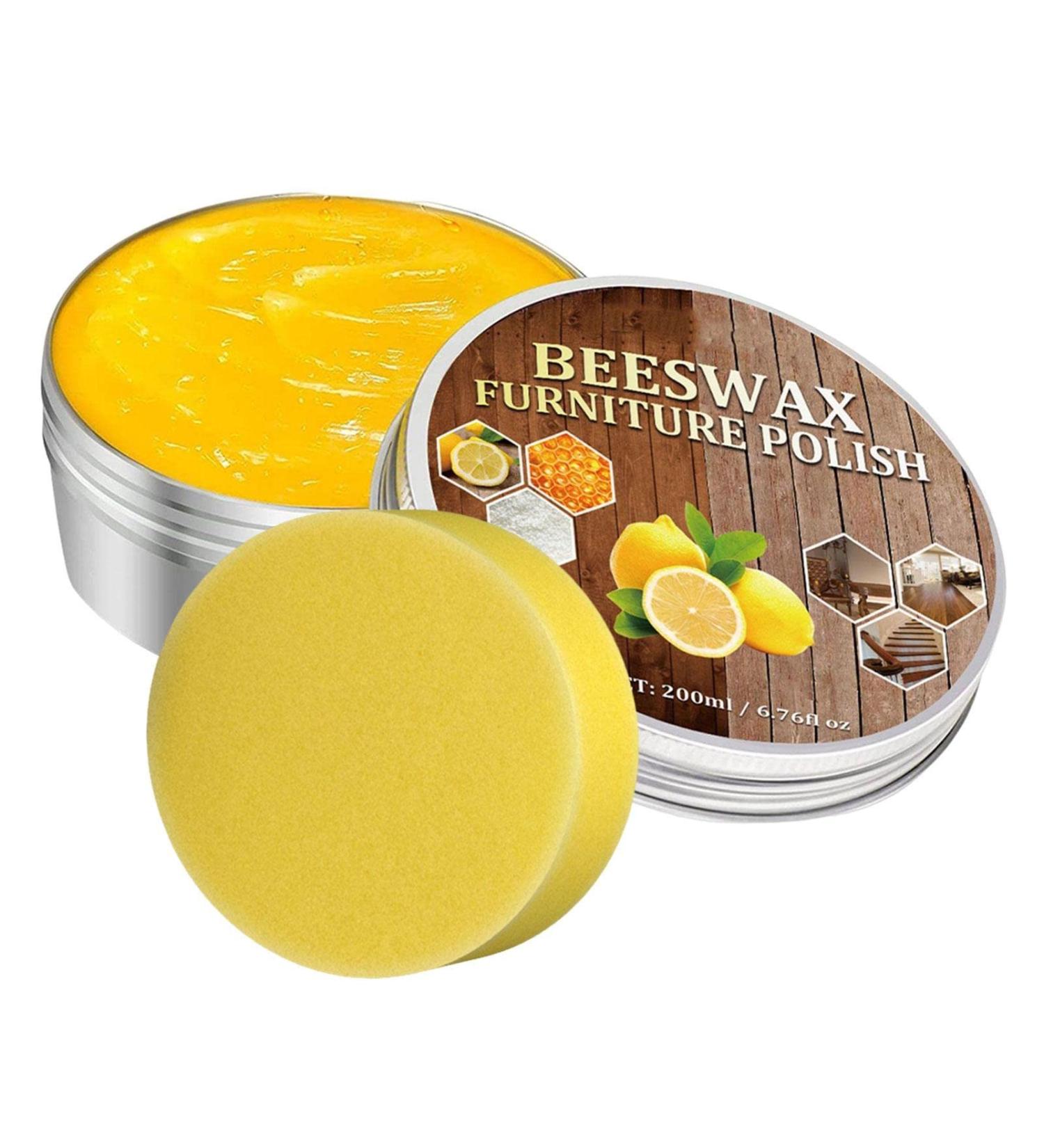 Beeswax Furniture Polish - Wood Polishing Wax for Furniture Care with Sponge | Multipurpose Household Waxing Supplies for Wood Cleaner Polish Furniture Care Pisole - Buy Online on GoSupps.com