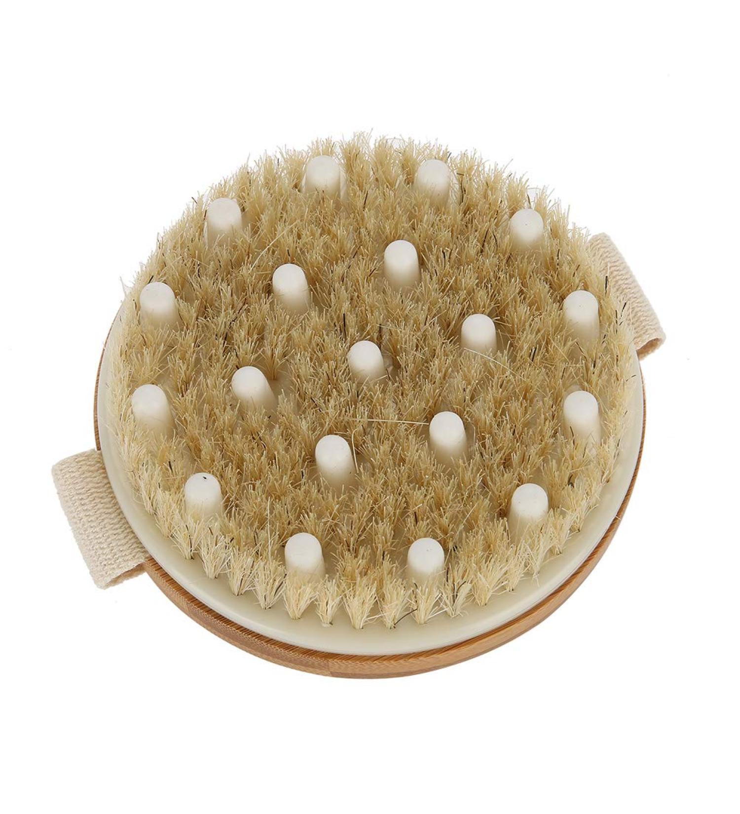 Exfoliating Body Brush for Dead Skin Removal and Blood Circulation - Double Sided Scrub with Shower Sponge for Deep Cleaning and Massage Detoxification - Buy Online on GoSupps.com