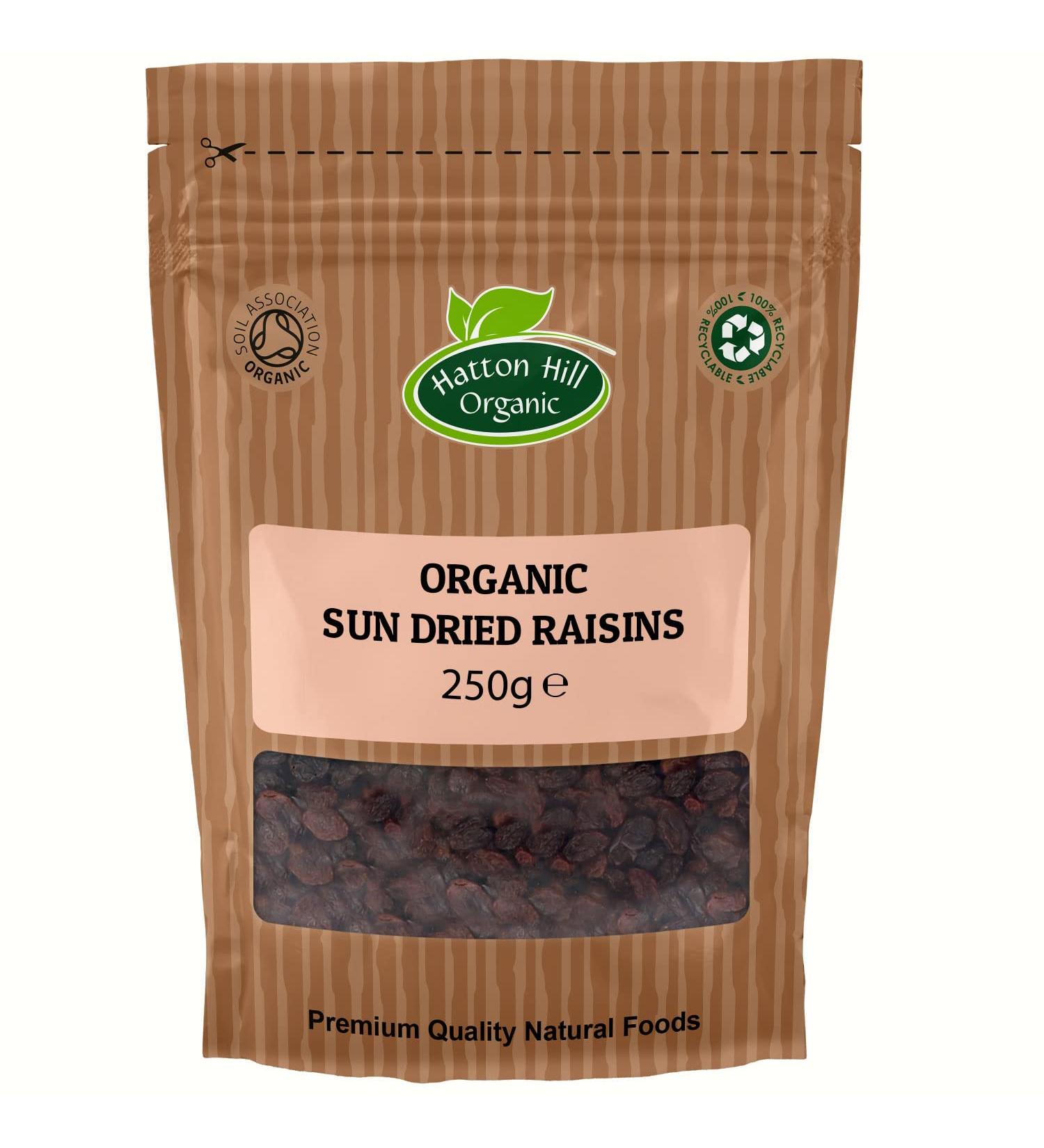 Organic Sun Dried Raisins 250g by Hatton Hill Organic - Free UK Delivery - Buy Online on GoSupps.com