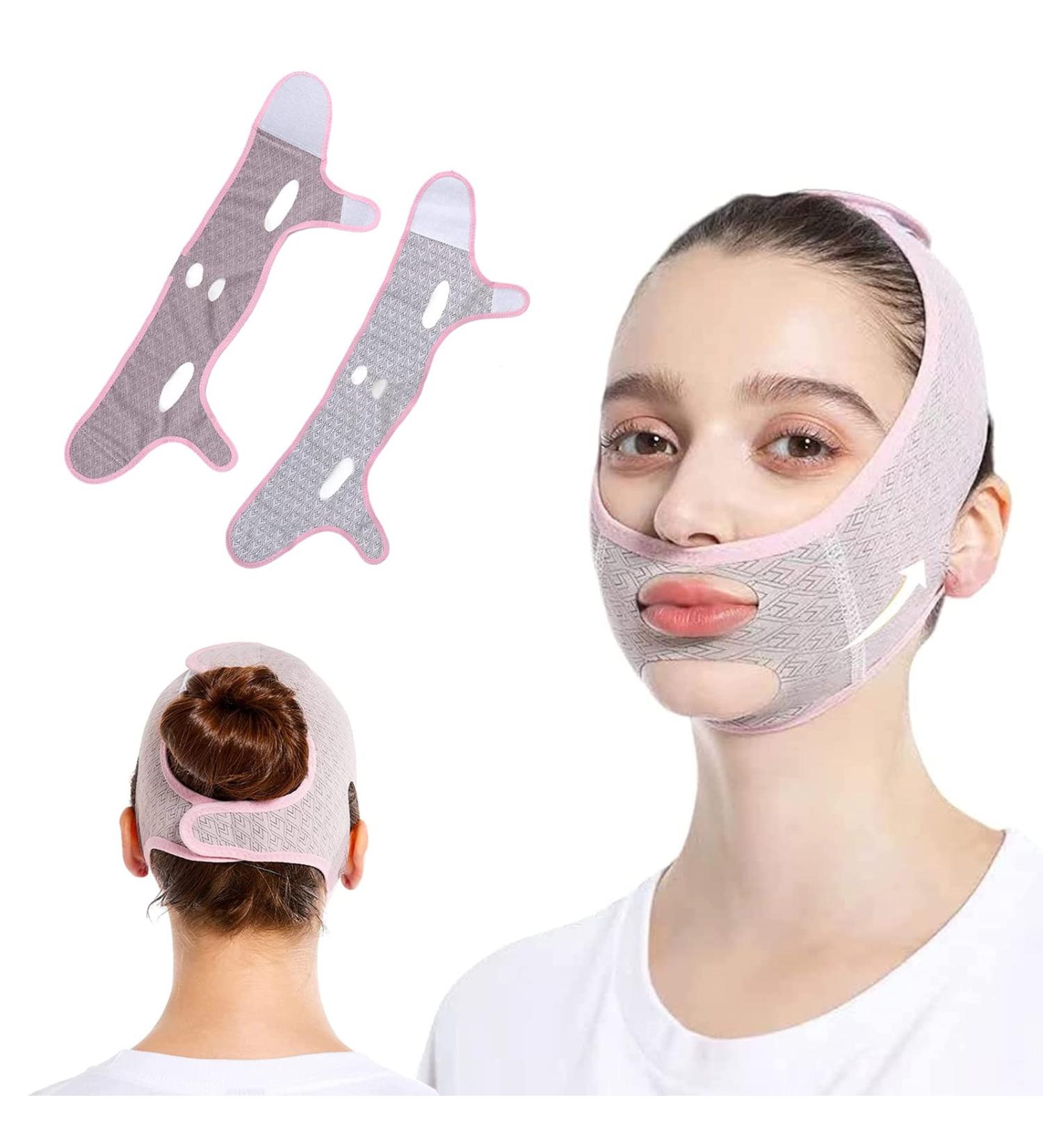 2 Pack Beauty Face Sculpting Sleep Mask | Reusable V-Line Chin Remover | Face Lifting Belt for Men & Women - Buy Online on GoSupps.com