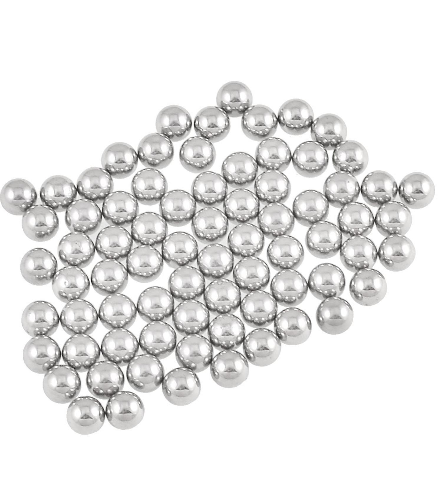 sourcing map 100pcs Steel Balls Steel Ball Bearing for Bicycle Ball Bearing Silver 4mm