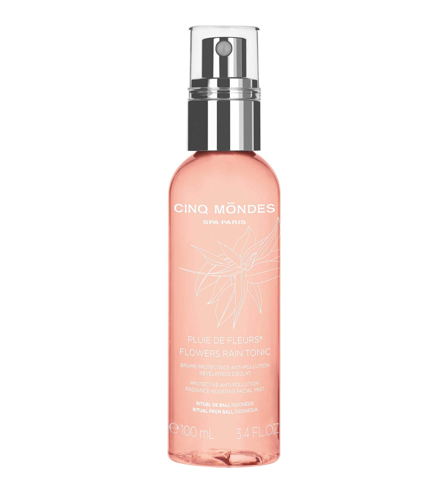 Cinq Mondes Flowers Rain Tonic Anti-Pollution Toner - 3.4 Fl.Oz.- Daily Post-Cleansing Toner for All Skin - Radiance-Boosting Facial Mist - Refreshes and Hydrates