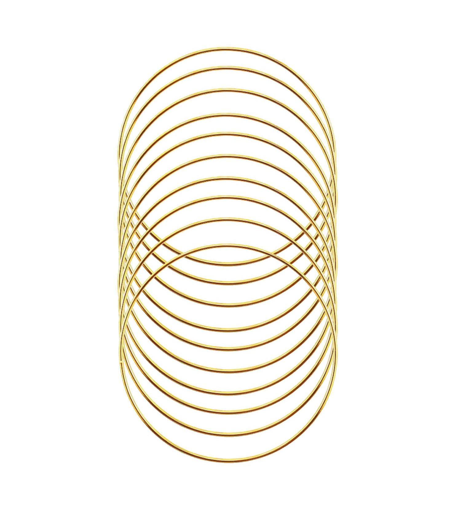 SUNTQ Macrame Hoops Ring for Dream Catcher - 4 inch Gold Pack of 10 - Buy Online on GoSupps.com