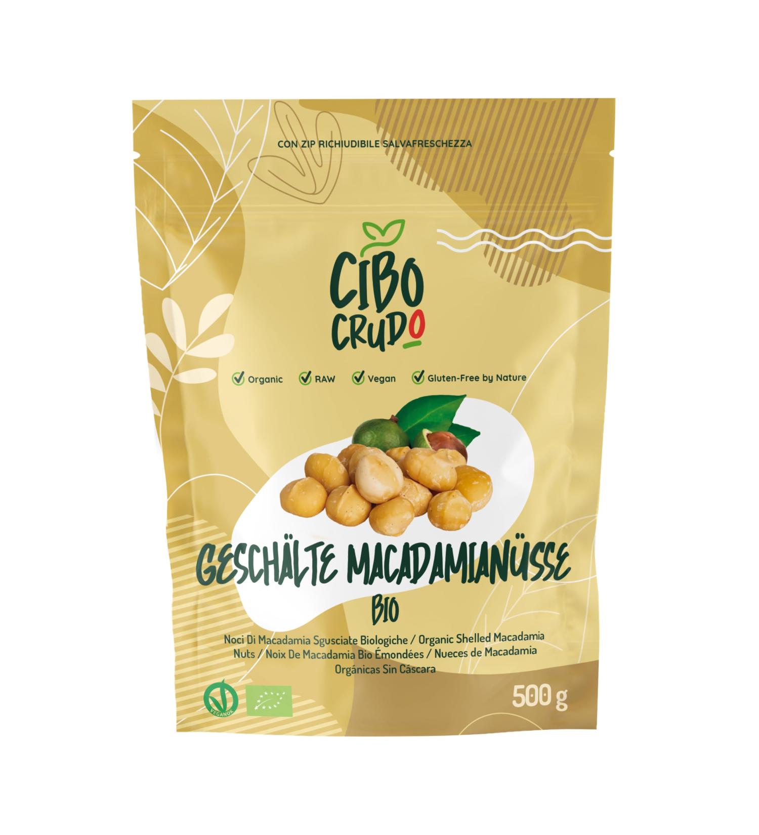 Organic Macadamia Nuts 500g - Unsalted & Raw | Rich in Minerals & Fiber - S nk Kerne - Buy Online on GoSupps.com