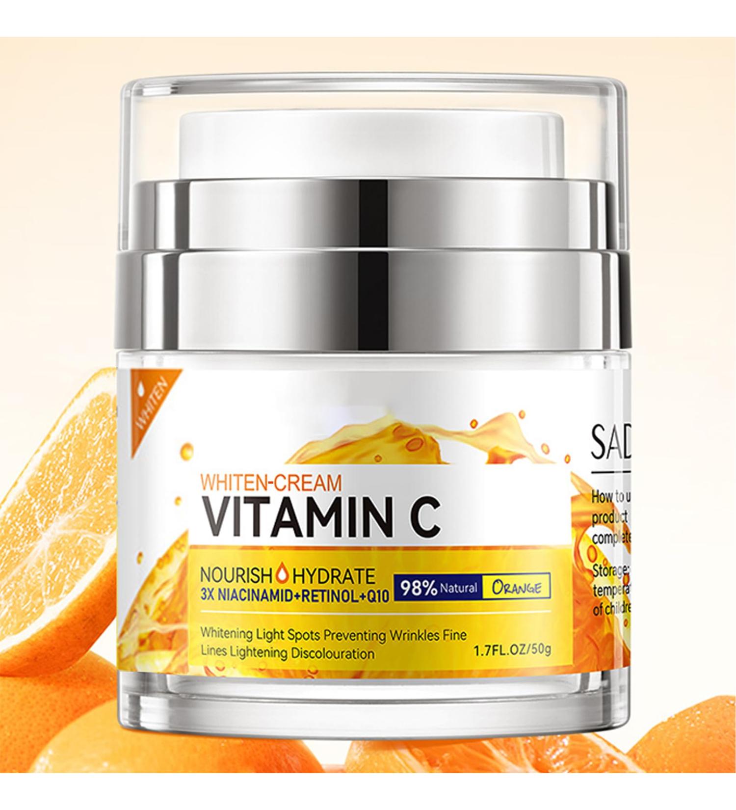 Vitamin C Face Cream - Anti-Aging Moisturizer with Retinol & Nicotinamide for All Skin Types | Daily Skin Care - Buy Online on GoSupps.com