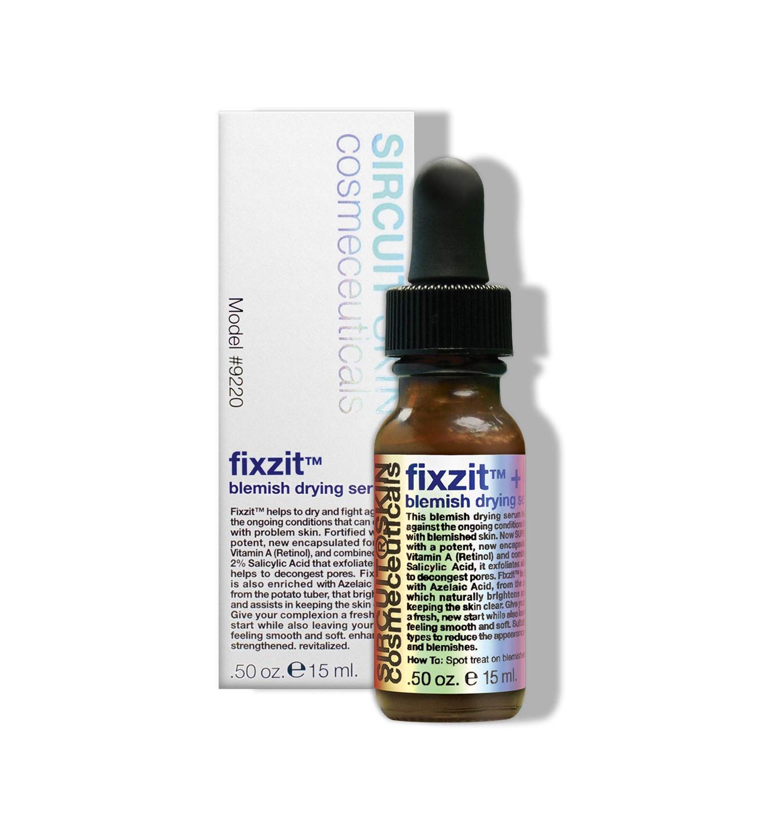Sircuit Skin FIXZIT+ Blemish Drying Serum | Salicylic & Azelaic Acid Exfoliating Facial Serum for Clear Skin (0.5 oz - Buy Online on GoSupps.com