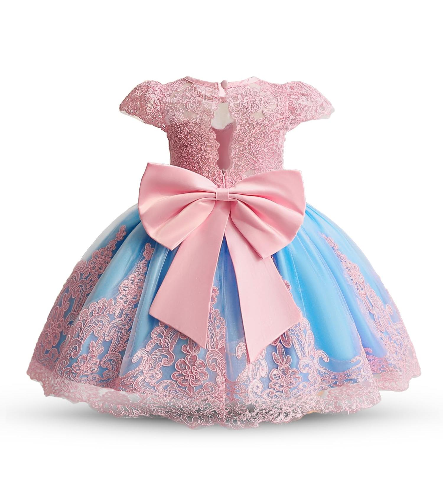 NNJXD Baby Girl Dress Tutu Birthday Party Gown 6-12 Months Pink & Blue - 2025 - Buy Online on GoSupps.com