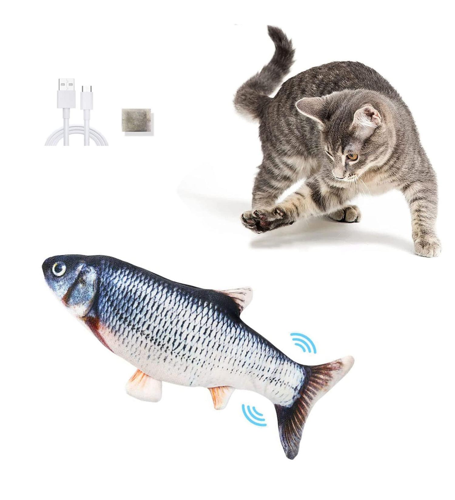 Cat fish toy with catnip sales