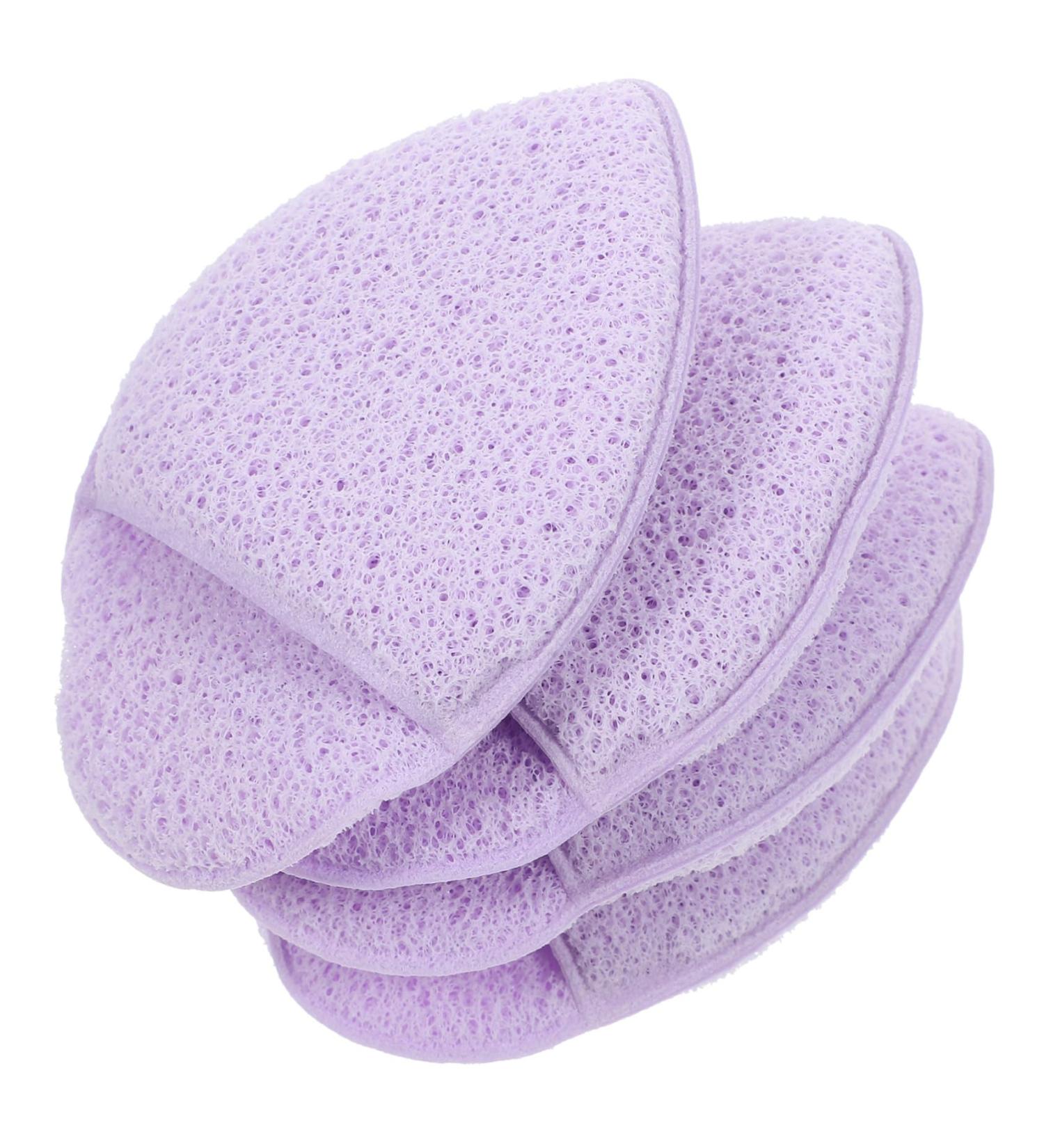 FRCOLOR 4pcs Facial Cleansing Sponges - Exfoliating Makeup Remover Wipes for Deep Cleaning - Purple Esponjas para Maquillaje - Buy Online on GoSupps.com