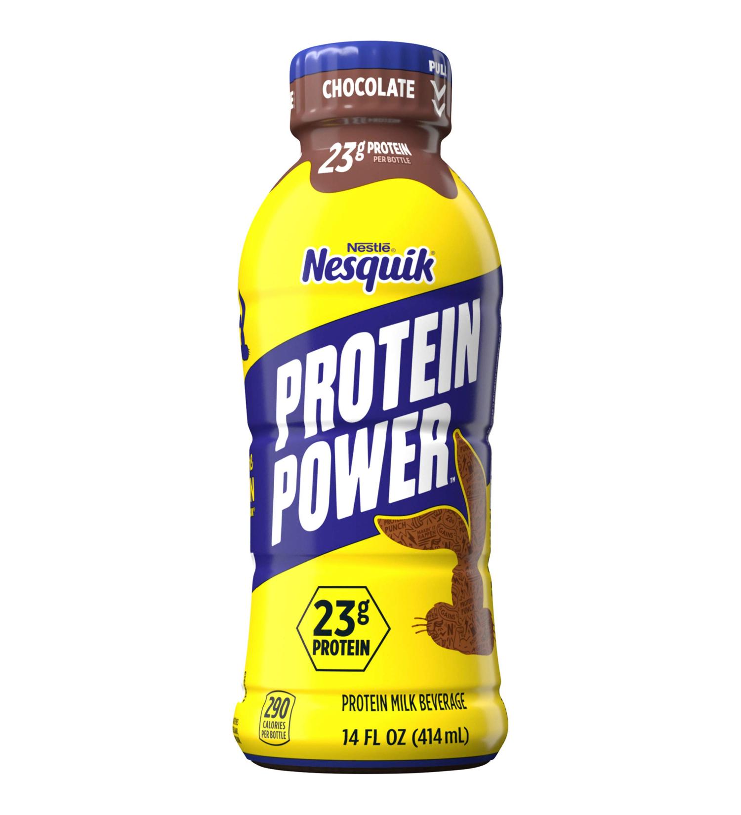 Nestle Nesquik Protein Plus Chocolate Milk - 14 Fl Oz (Pack of 12) - Buy Online on GoSupps.com