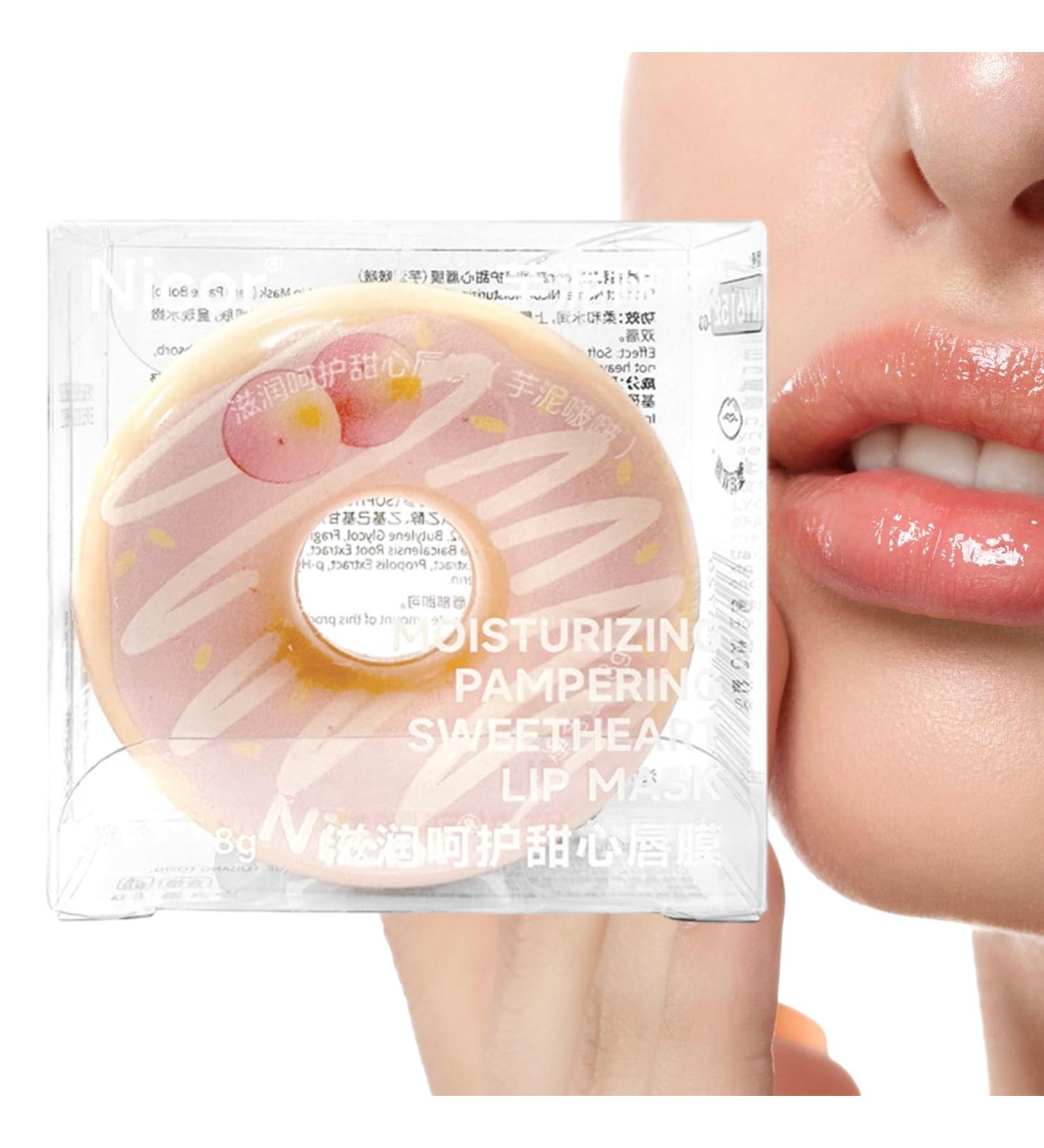 Moisturizing Lip Balm - Donut Shape Moisturizing Lip Plumping Balm | Overnight Lip Repair Moisturizing Lip Care for Daily Travel Business Trip Hixip - Buy Online on GoSupps.com