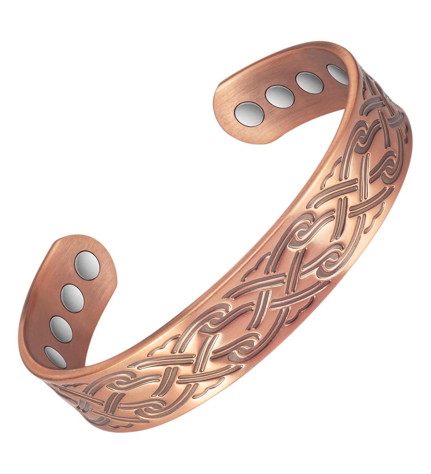 Enermagix Magnetic Copper Bracelets for Men & Women - 99.9% Solid Copper Cuffs with 3524 Gauss Magnets - Buy Online on GoSupps.com