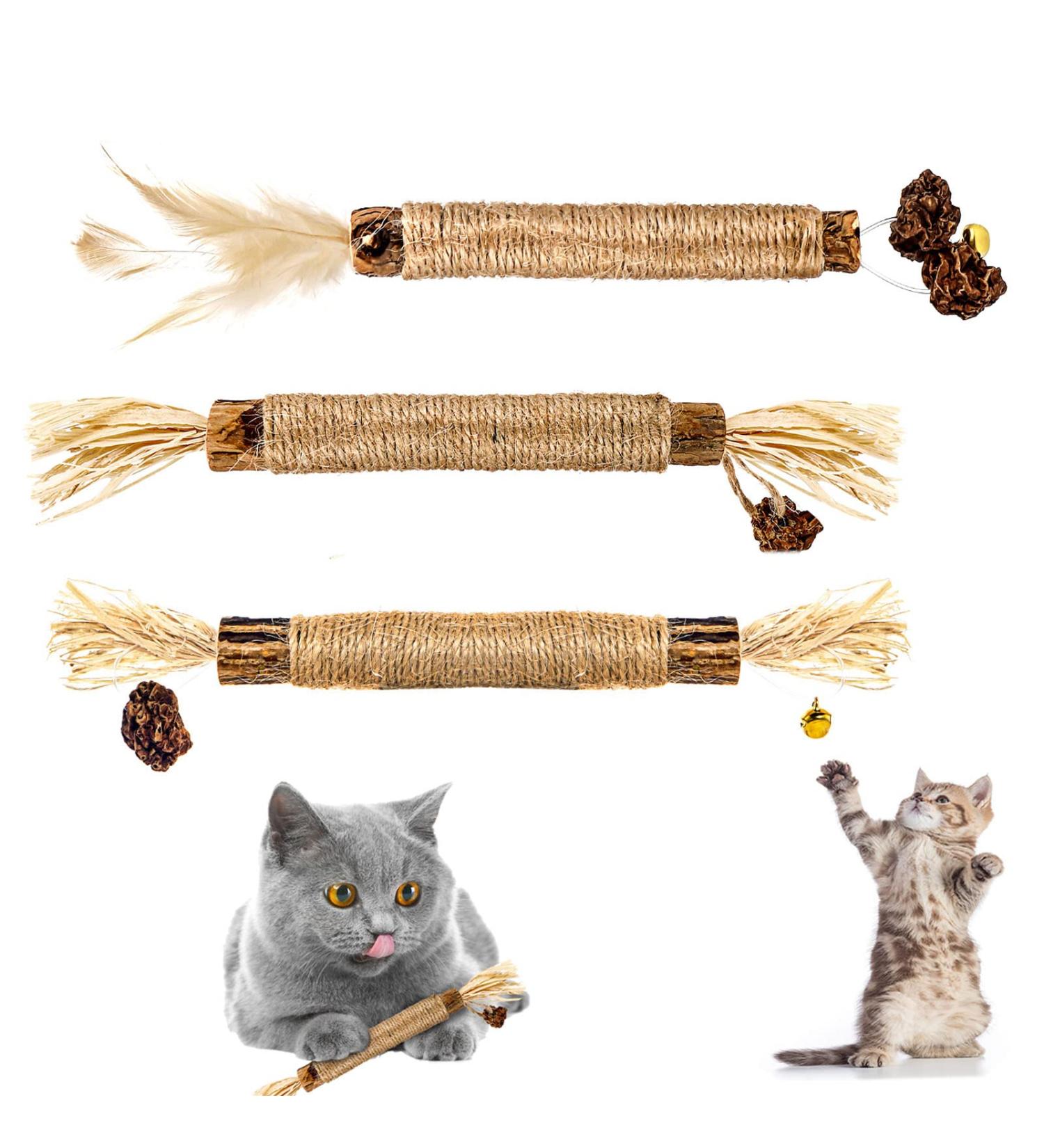 Altcompluser Catnip Sticks for Cats - Dental Care Chewing Toys (3 Pieces) for Tartar & Bad Breath - Healthy Oral Hygiene - Buy Online on GoSupps.com