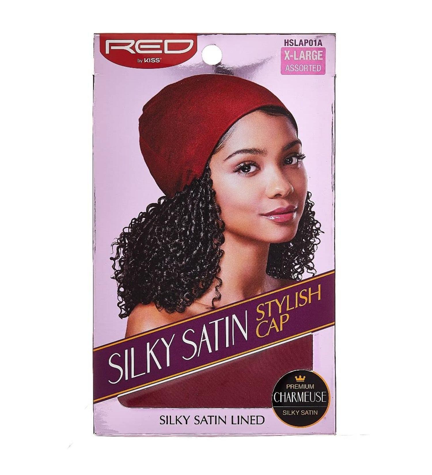 Red Silky Satin Lined Hair Cap Assorted